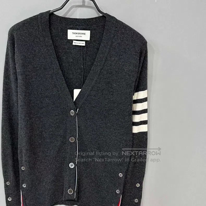 Thom Browne Thom Browne Dark Grey Classic Cashmere Open-Cardigan Size US XS / EU 42 / 0 - 2 Thumbnail