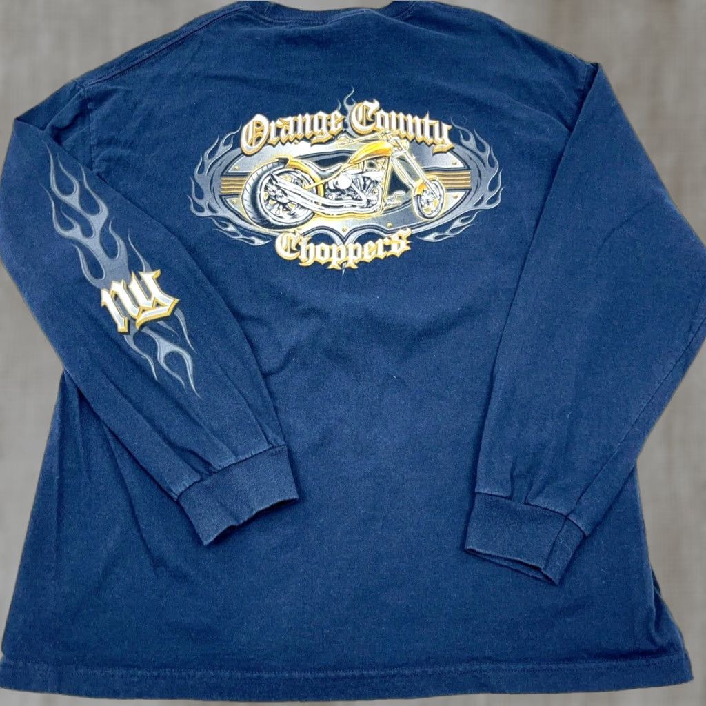 Vintage Vintage Orange County Choppers Shirt Men XL Blue Tee OCC Y2K Fire Flames Tattoo Shirt Size US XL / EU 56 / 4 - 1 Thumbnail