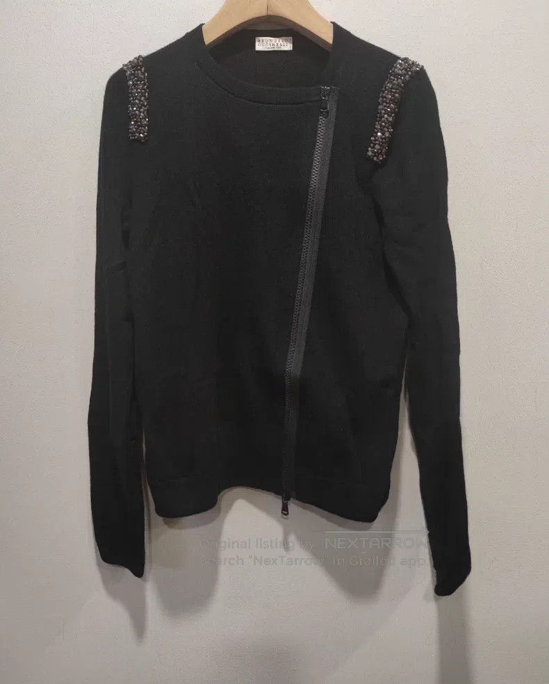Brunello Cucinelli Brunello Cucinelli Black cashmere cardigan jacket Size S / US 4 / IT 40 - 1 Thumbnail