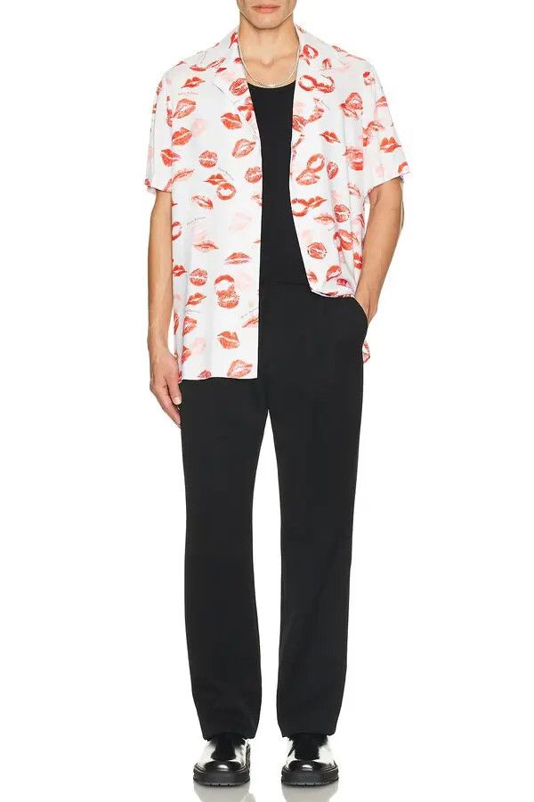 Balmain o1mt1gz0126 All-Over Kiss Print Pyjama Shirt in White/Red Size US S / EU 44-46 / 1 - 4 Thumbnail