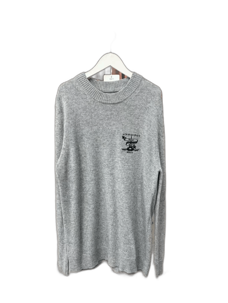 Y/Project Y/project Gray Embroidered Knit Sweater-yf Size US M / EU 48-50 / 2 - 1 Thumbnail