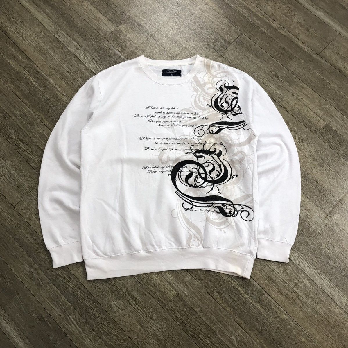If Six Was Nine × Japanese Brand × Le Grande Bleu (L.G.B.) 2000s Free Beat Poem Tribal Goa Lgb Punk Style Sweatshirt Size US L / EU 52-54 / 3 - 1 Thumbnail