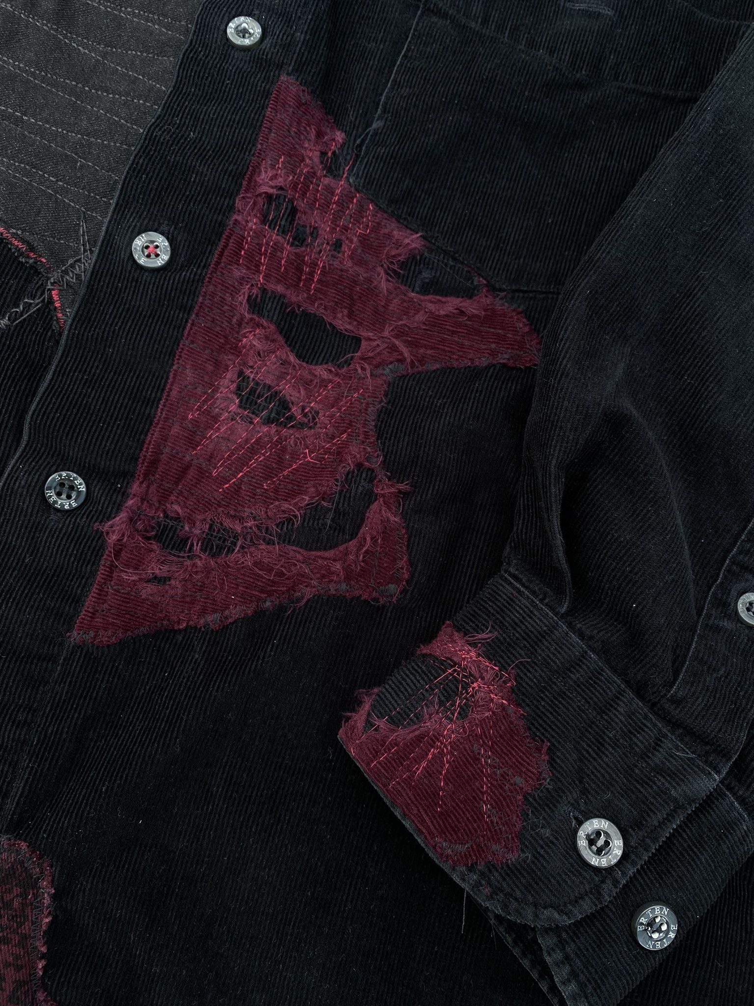 Other Vintage Repaired Patchwork Kapital Inspired Black corduroy Size US L / EU 52-54 / 3 - 5 Thumbnail