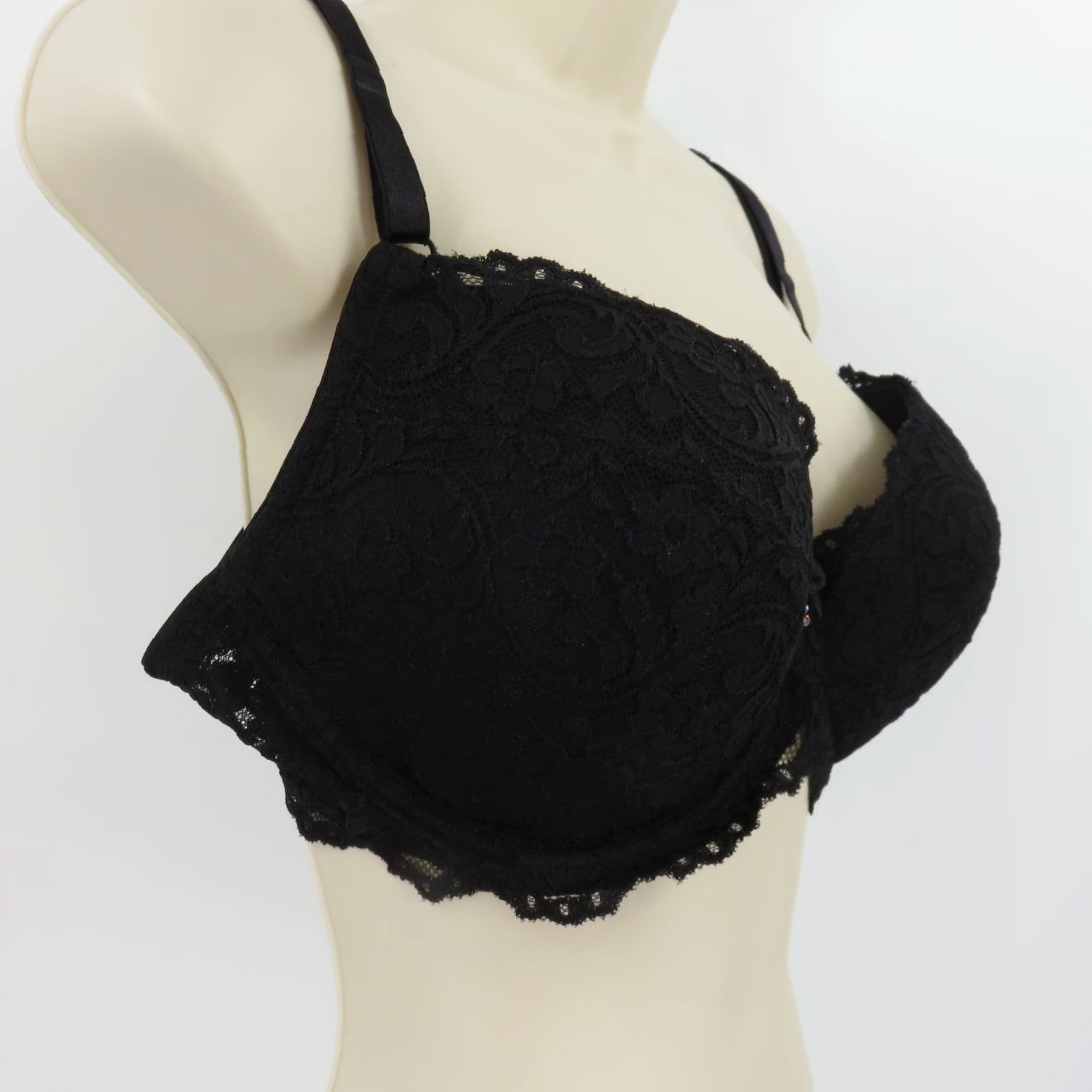 Vintage Smart & Sexy Bra 40C Push Up Underwire Padded Black Size ONE SIZE - 2 Thumbnail