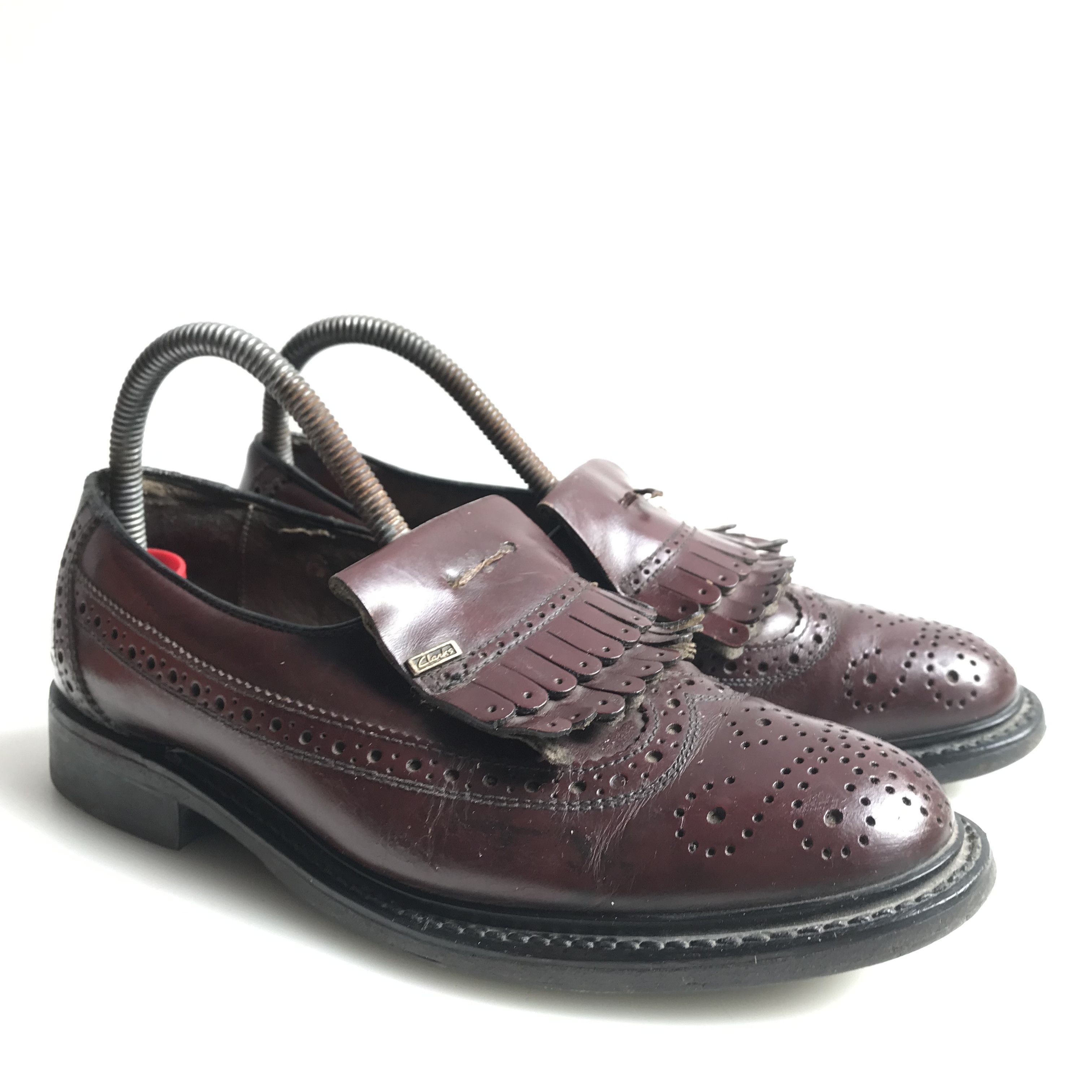 Clarks Vintage Clarks city Penny loafer tassle Wine oxblood shoes Size US 6.5 / EU 39-40 - 2 Thumbnail