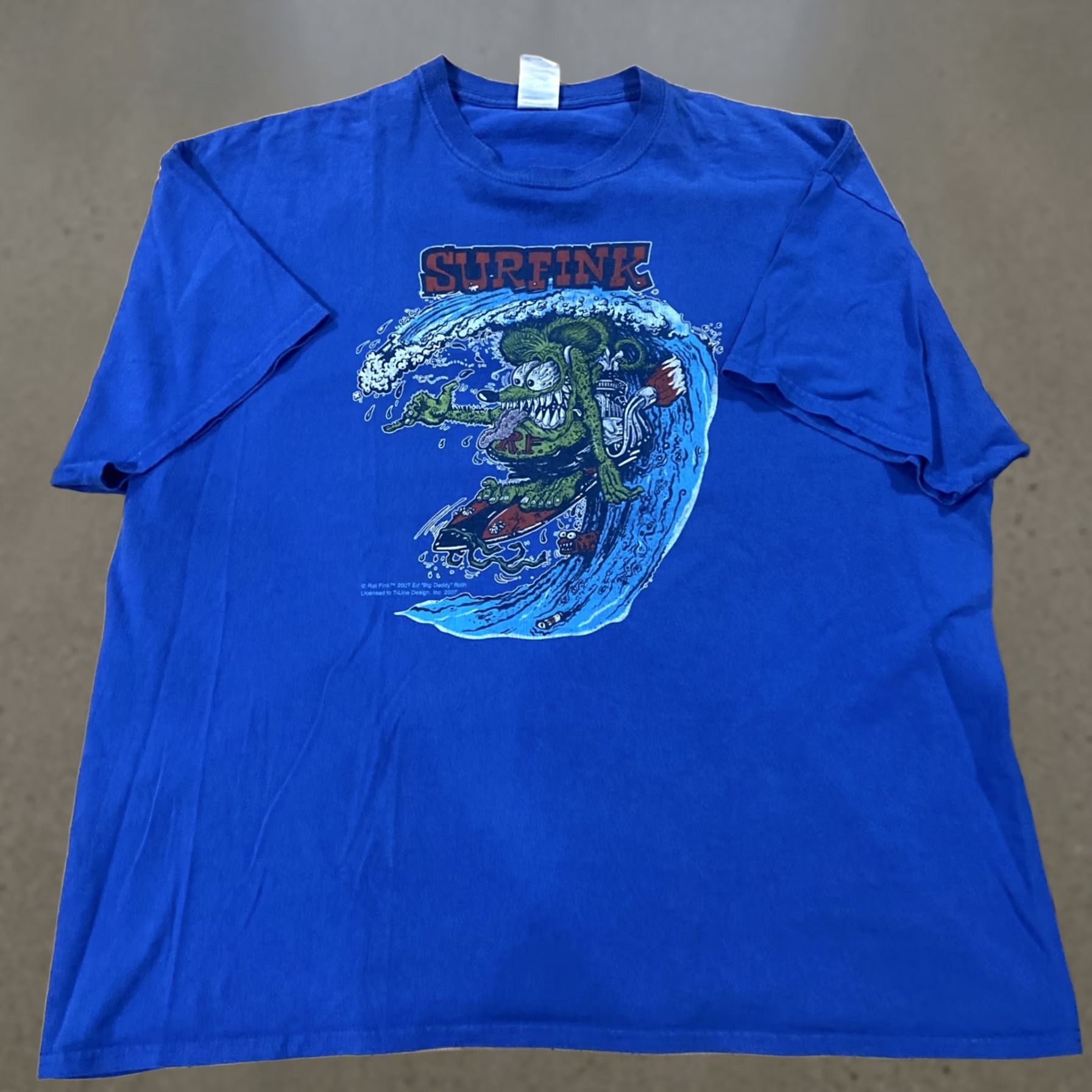 Vintage VINTAGE Rat Fink Shirt Men 2XL Blue Graphic Print Tee 2XL Adult T-Shirt Cars Art Size US XXL / EU 58 / 5 - 1 Thumbnail