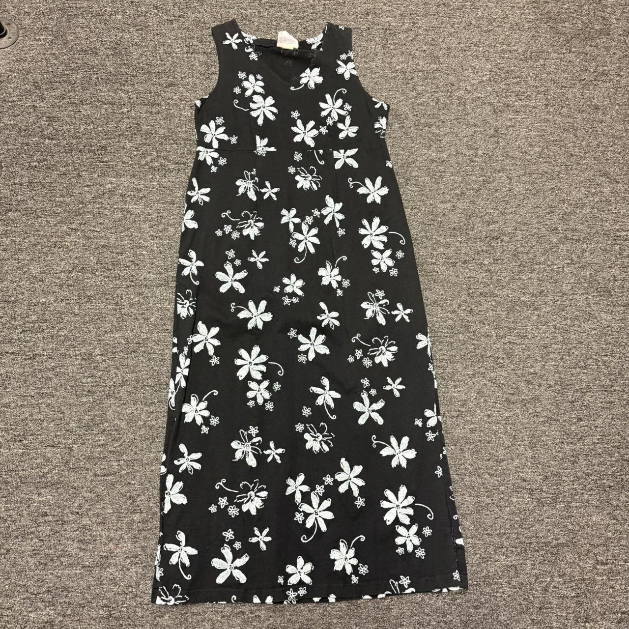 Designer Vintage Black & White Floral Dress Size S / US 4 / IT 40 - 2 Thumbnail
