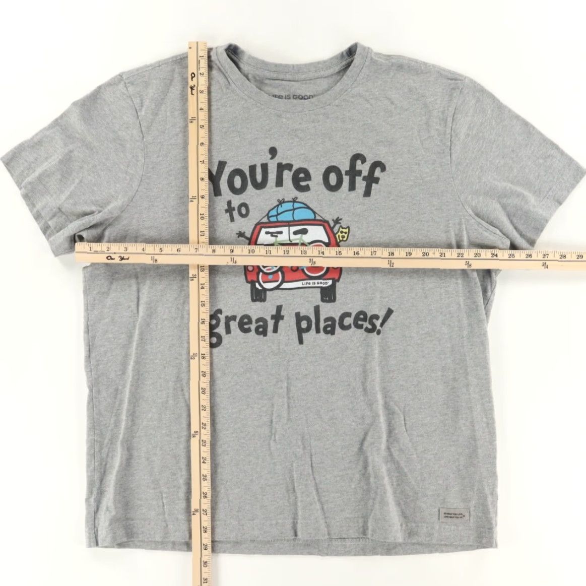 Life is Good Life is Good You're Off to Great Places Solid T-Shirt Gray Men's XL Size US XL / EU 56 / 4 - 3 Thumbnail