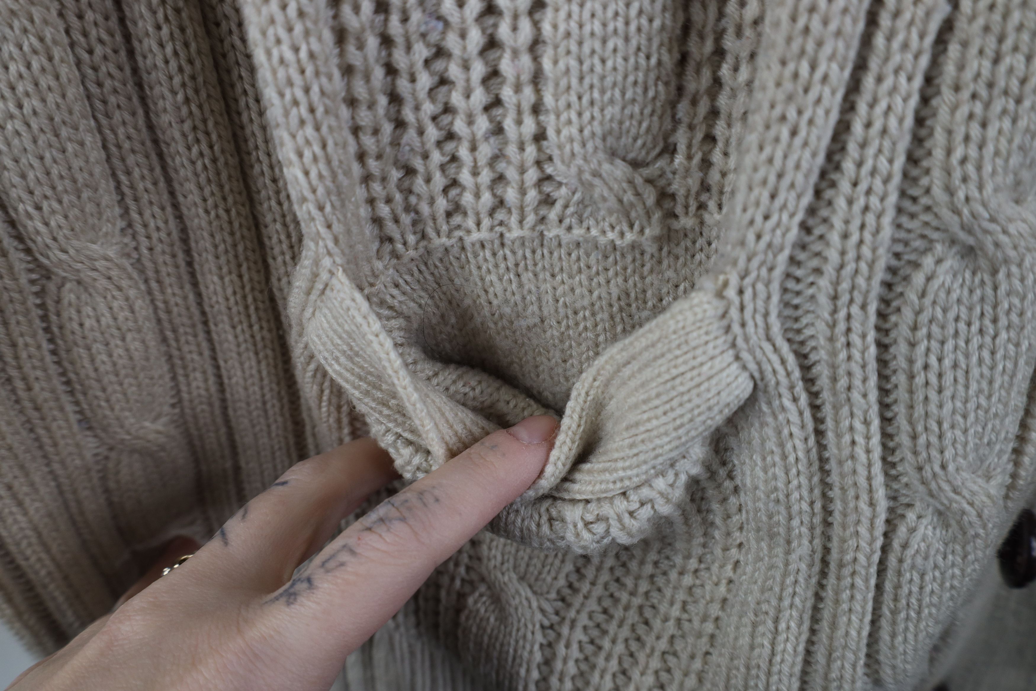 Vintage Vintage 90s Streetwear Cable Knit Fisherman Cardigan Sweater Size US L / EU 52-54 / 3 - 7 Thumbnail