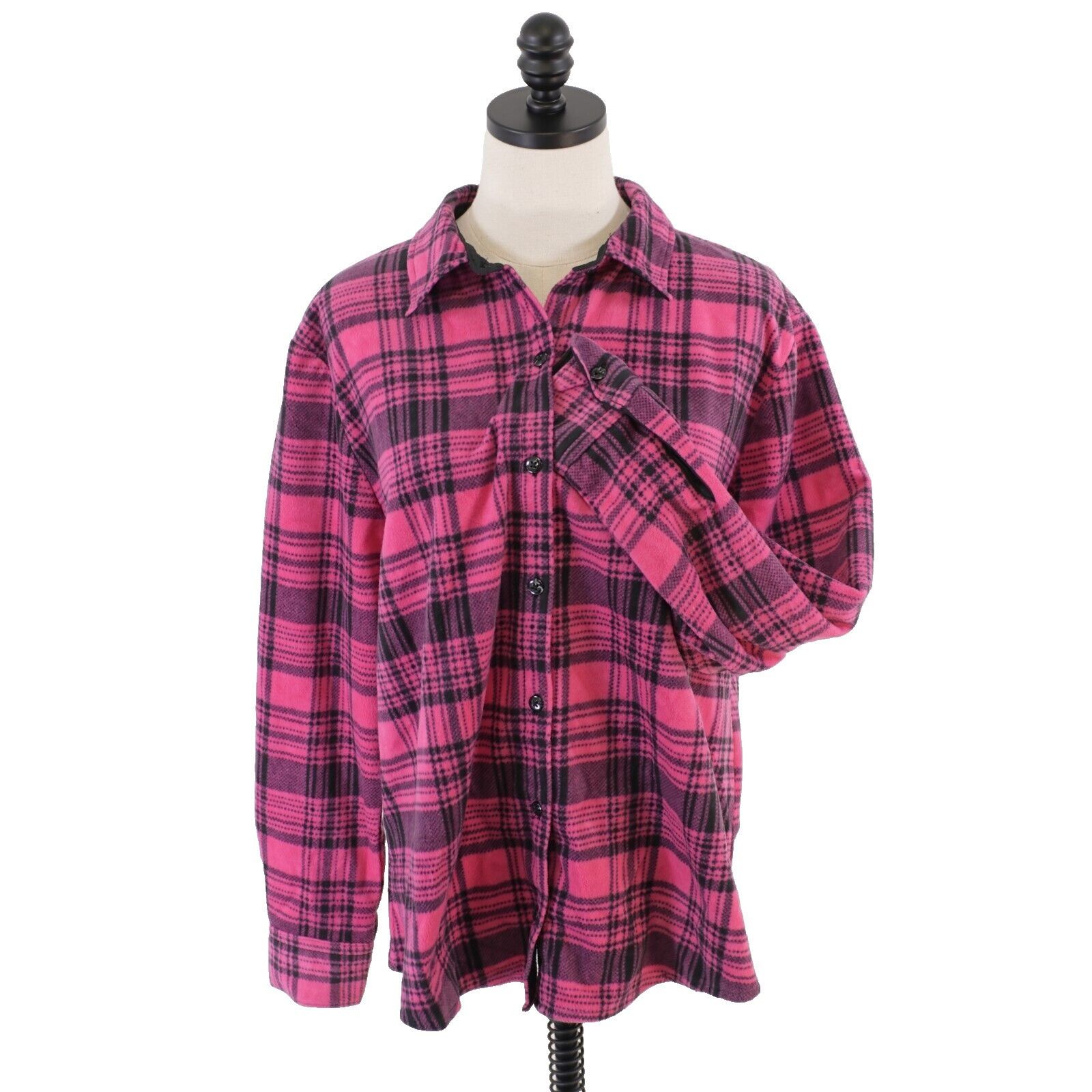 Lee Lee Riders Pink Plaid Flannel Large Button Front Collared Sh Size L / US 10 / IT 46 - 1 Thumbnail