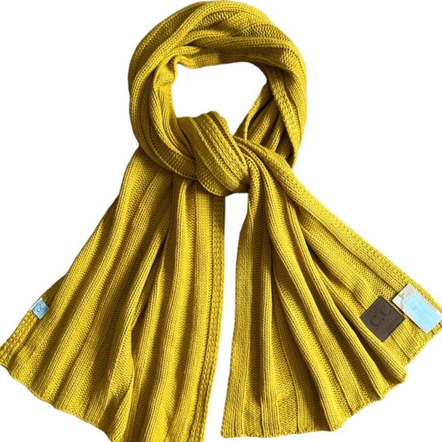 Other C.C Exclusives Knit Yellow Mustard Shawl Scarf, 76"x19" Size ONE SIZE - 1 Thumbnail