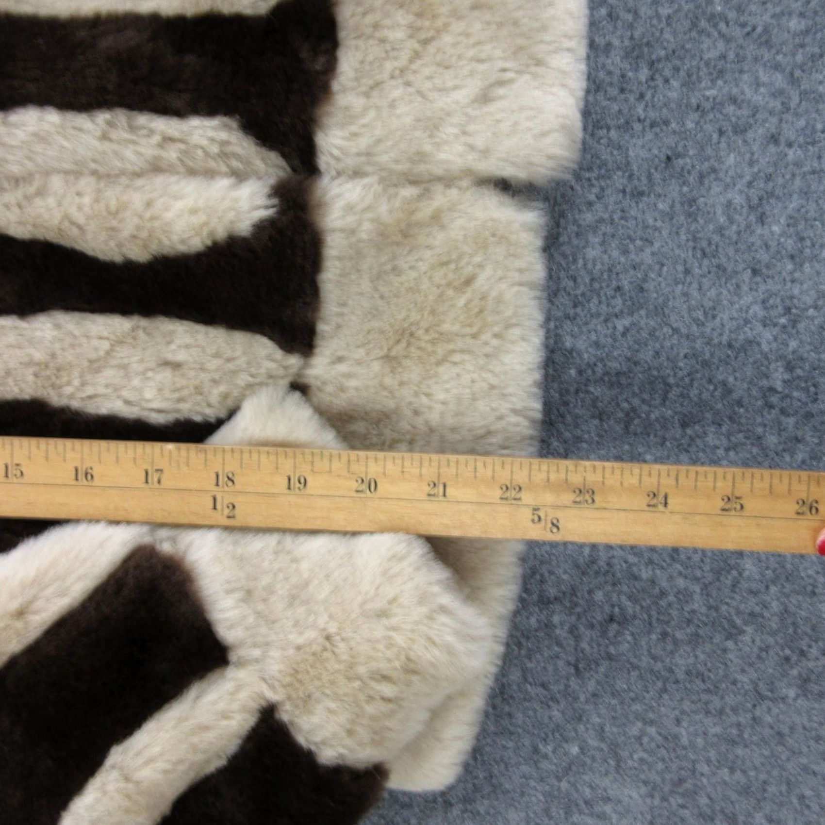 Vintage Attico Jacket Womens 0 Brown Faux Fur Sarah Striped Collared Hook Eye Short Size 25" / US 0 / IT 36 - 3 Thumbnail