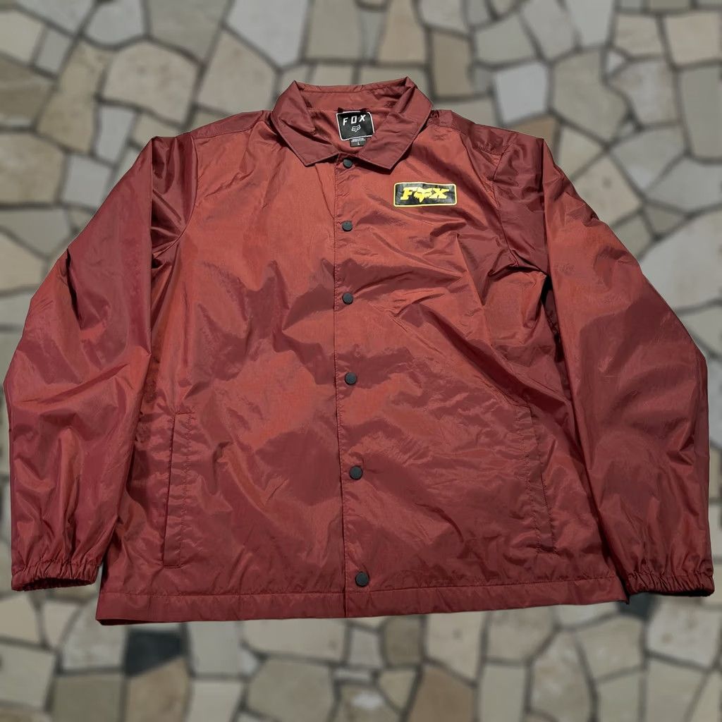 Coach Fox Jacket Mens L Red Coach Snap Front Nylon Lined Windbreaker Moto Size US L / EU 52-54 / 3 - 1 Thumbnail