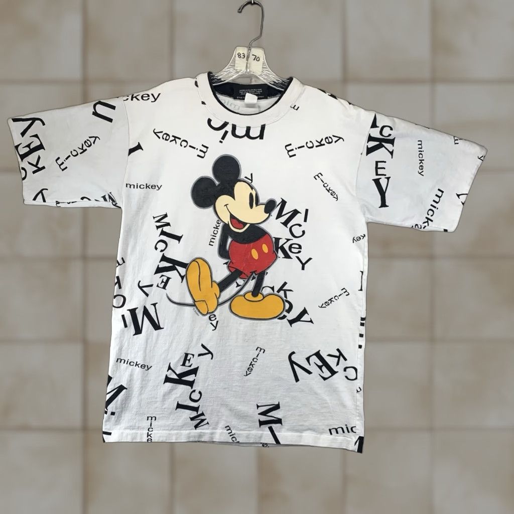 Disney VINTAGE Disney 90s Mickey Mouse T-Shirt Medium White Graphic Print Crew Neck Short Sleeve Mens Size US M / EU 48-50 / 2 - 1 Thumbnail
