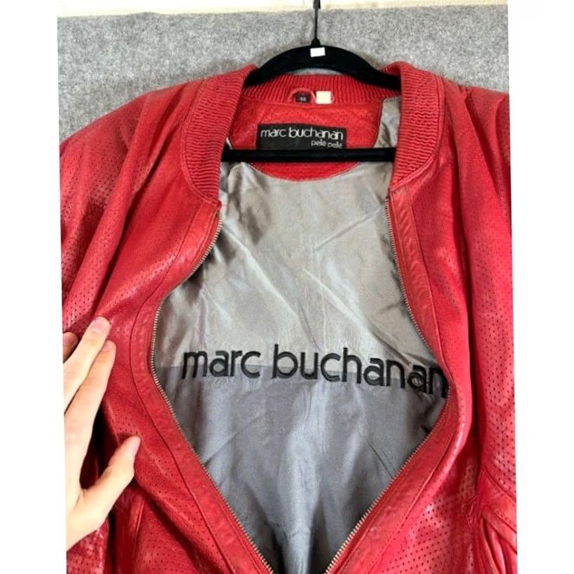 Pelle Pelle VINTAGE Pelle Pelle Marc Buchanan Leather Bomber Jacket Men 48 Red Zip Up Streetwear Ladies? Size US M / EU 48-50 / 2 - 4 Thumbnail