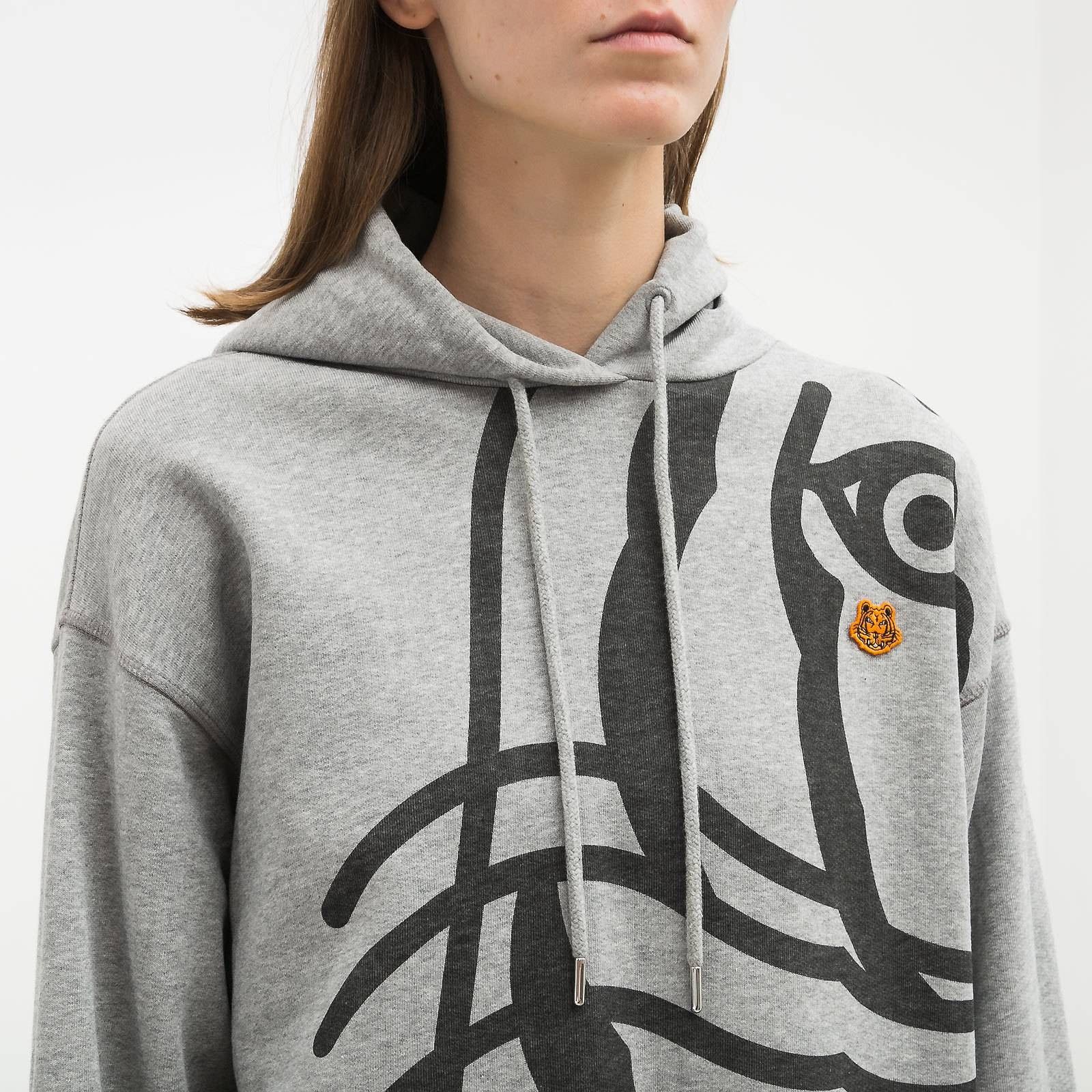 Kenzo o1y1025 Hooded Mini Dress in Light Gray/Black Size XS / US 0-2 / IT 36-38 - 3 Thumbnail