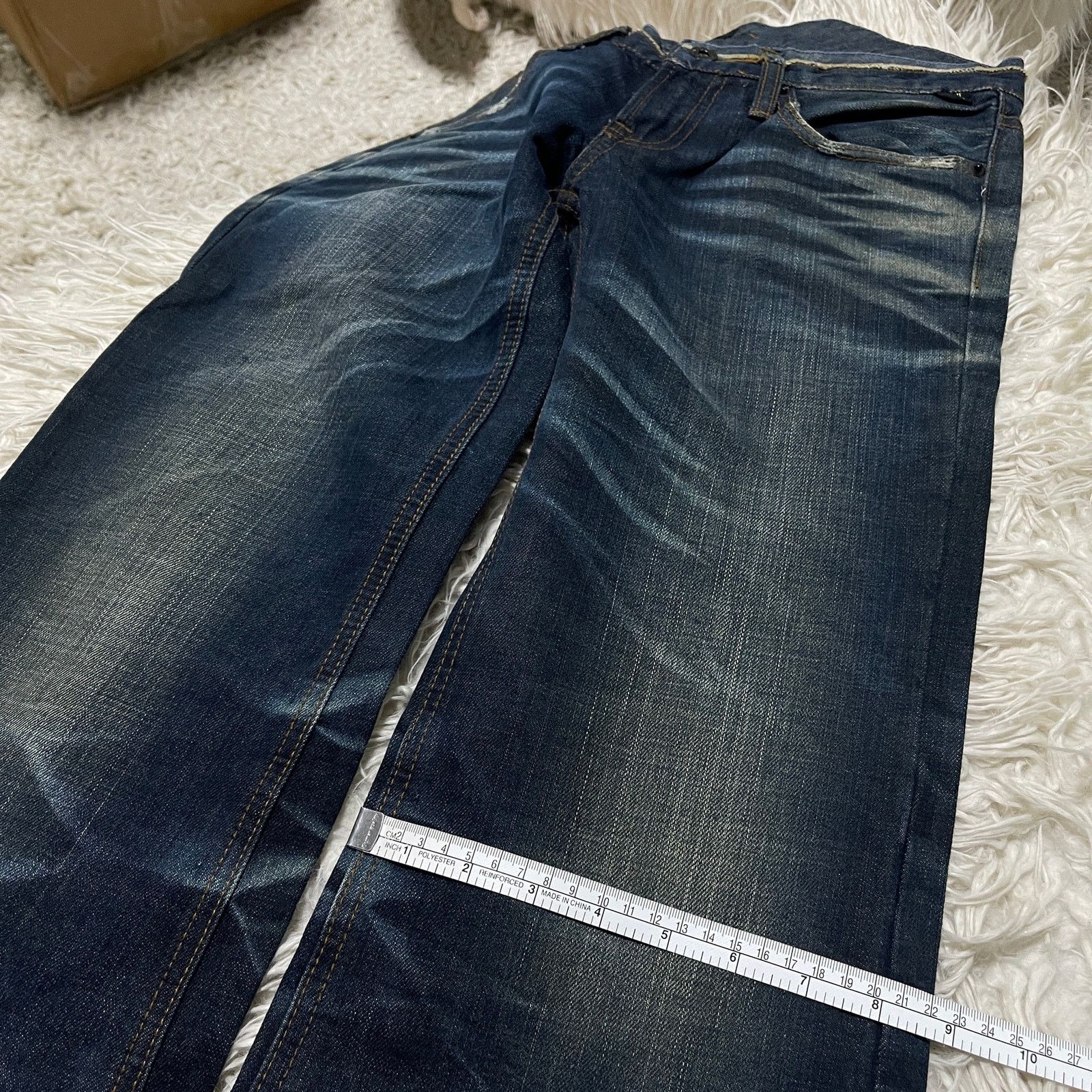 14th Addiction Vintage Japanese Brand Faded Wash Low-rise Denim Jeans Blue Size 29" - 15 Thumbnail