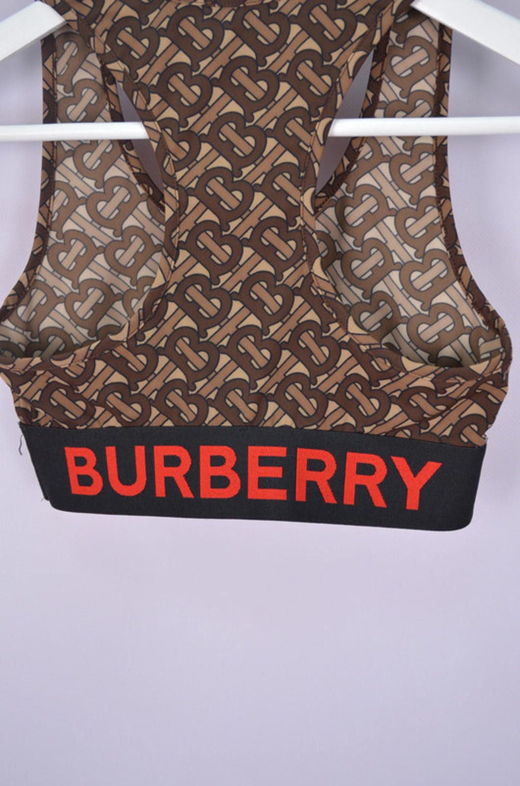 Burberry Burberry Monogram Print Sports Bra Brown Ailette Bra Size XS Size ONE SIZE - 7 Thumbnail