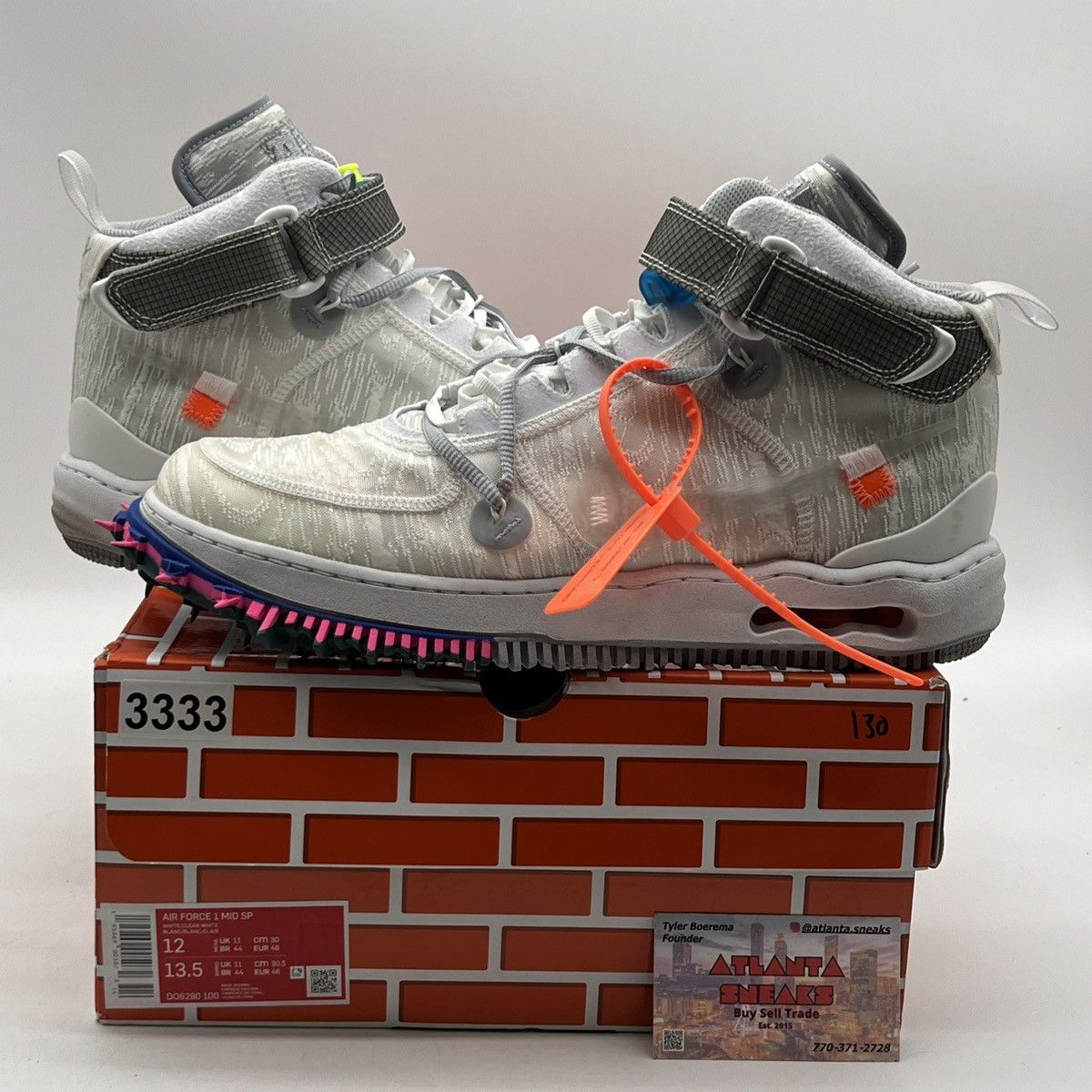 Nike Off white x Air Force 1 mid white Size US 12 / EU 45 - 1 Thumbnail