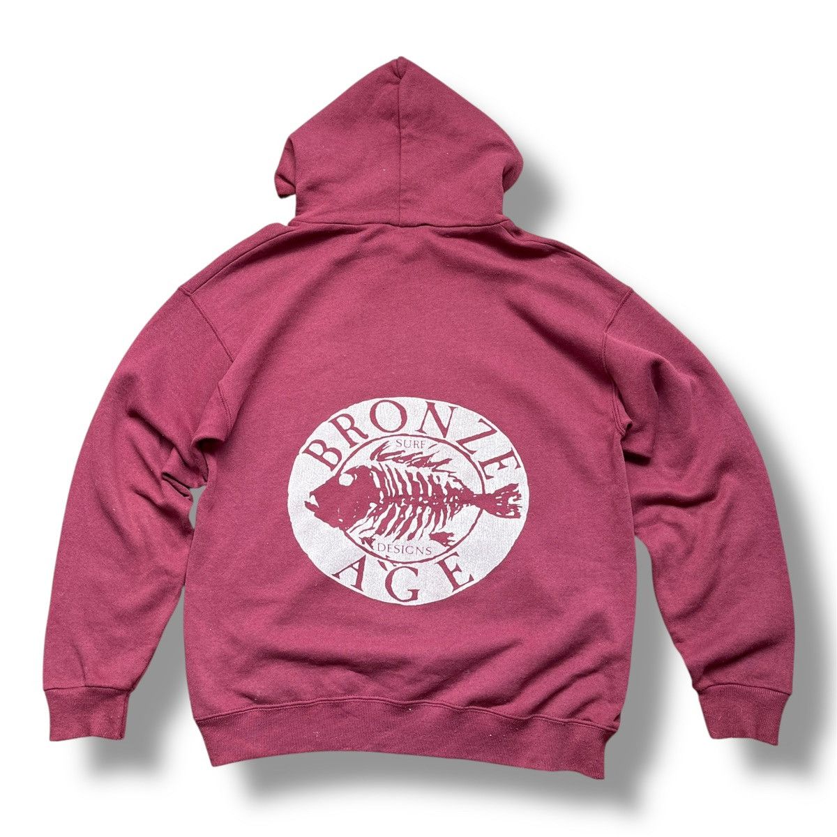 Vintage BRONZE AGE 1980s FISH SKULL SURF DESIGN REAL VINTAGE HOODIE Size US M / EU 48-50 / 2 - 1 Thumbnail