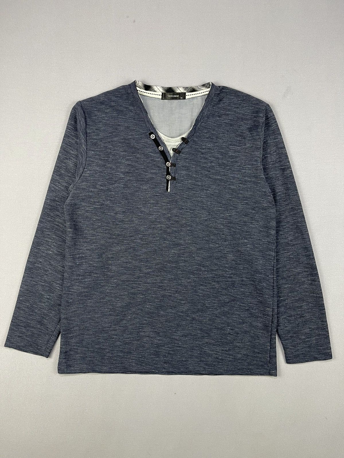 Japanese Brand Vintage Y2k Nota Bene V-Neck Longsleeve Size US L / EU 52-54 / 3 - 1 Thumbnail