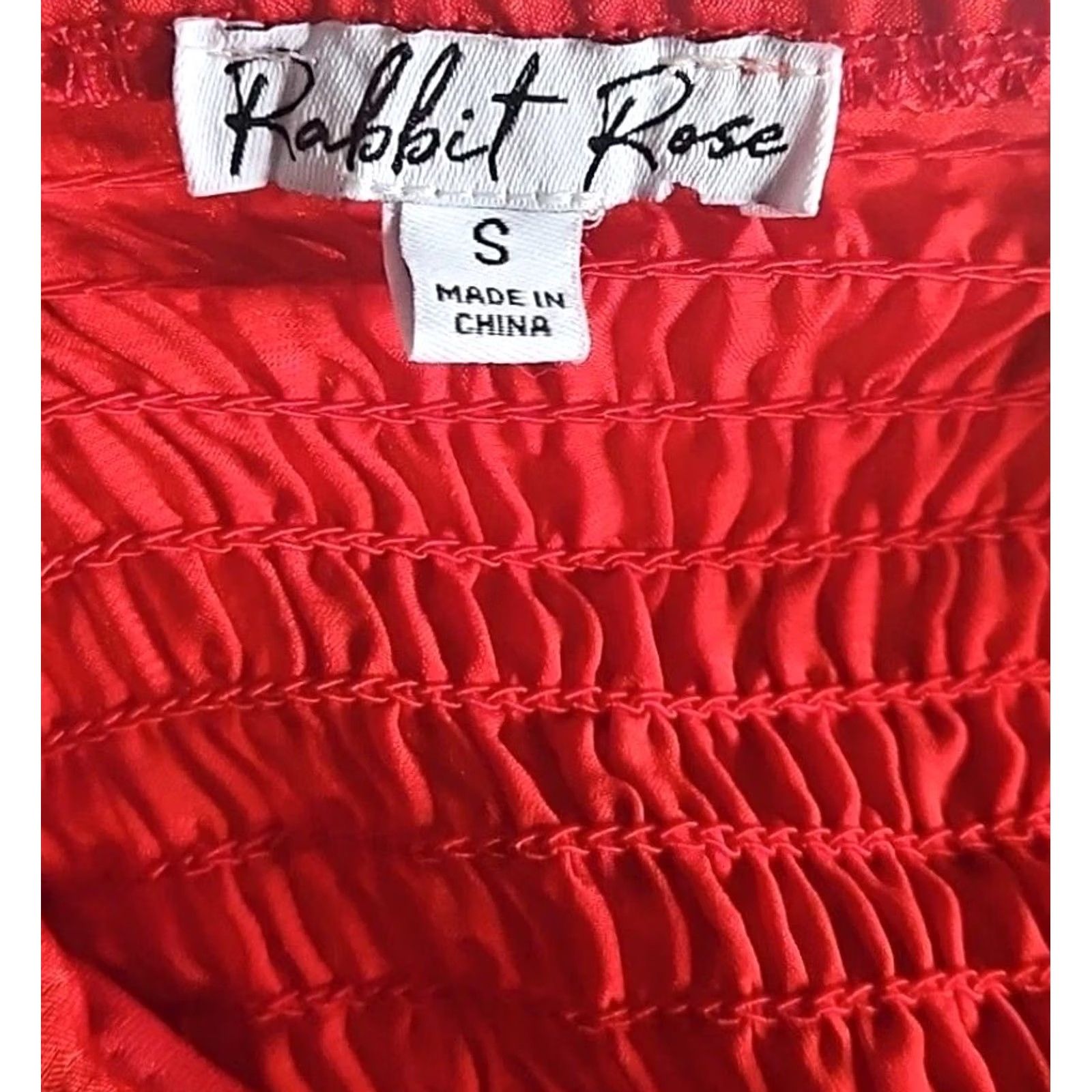 Vintage Rabbit Rose Red Smocked Ruched Crop Top Tank S Women Cottagecore Boho Festival Party Sleeveless Cropped Stretchy"} Size S / US 4 / IT 40 - 4 Thumbnail