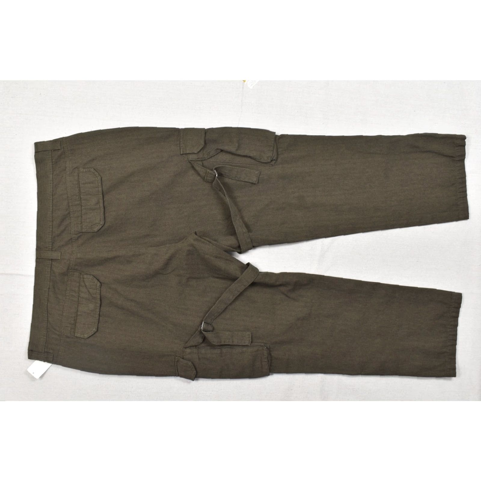 Zippo VINTAGE? No — Standard Cloth Cargo Pants Men 2XL Brown Cotton Herringbone Flat Front Pocket Cargo Pants Regular Inseam 29 in–New With Tags Size US 39 - 8 Thumbnail