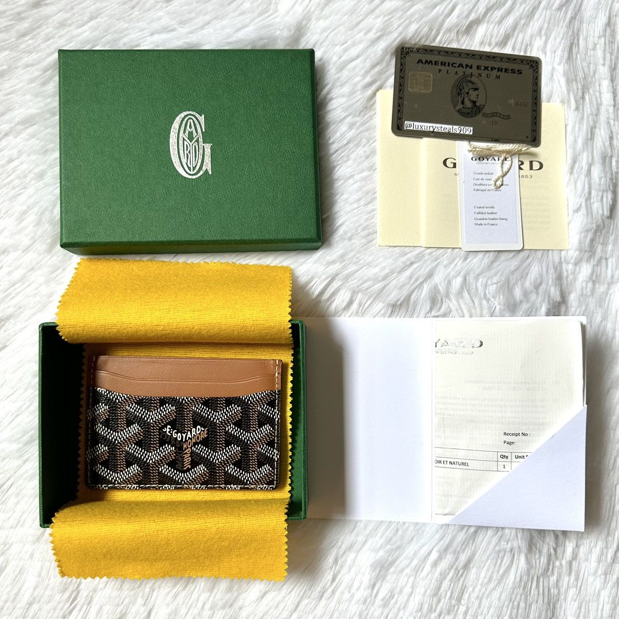 image of Goyard St. Sulpice Card Holder Tan, Men's