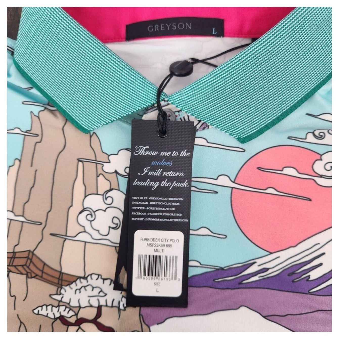 Other Greyson Mens Forbidden City Polo Shirt - NWT - Size L Size US L / EU 52-54 / 3 - 6 Thumbnail