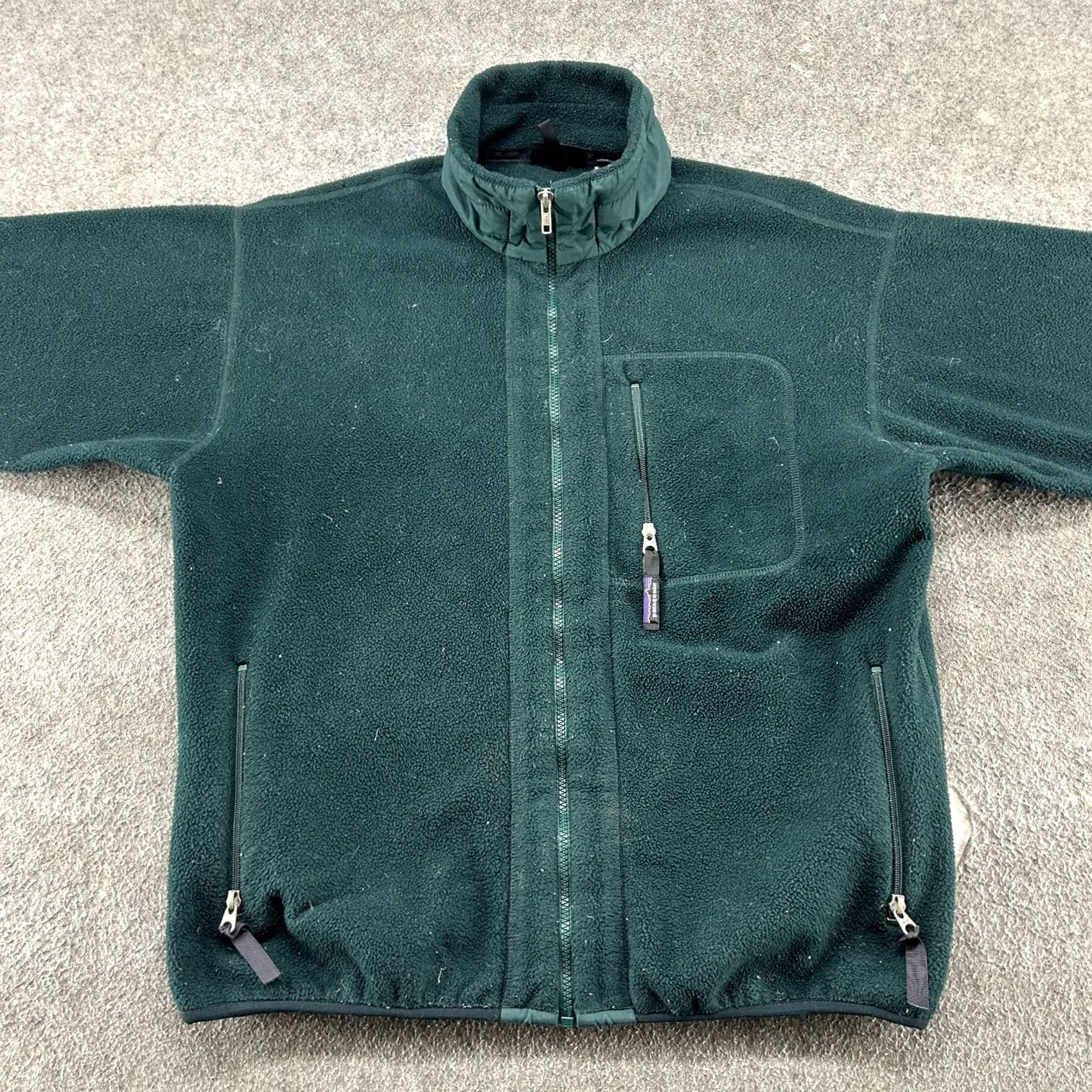 Patagonia VINTAGE Patagonia Jacket Mens M Green Sherpa Fleece Full Zip Polyester USA 90s Windbreaker Century? Size US M / EU 48-50 / 2 - 4 Thumbnail