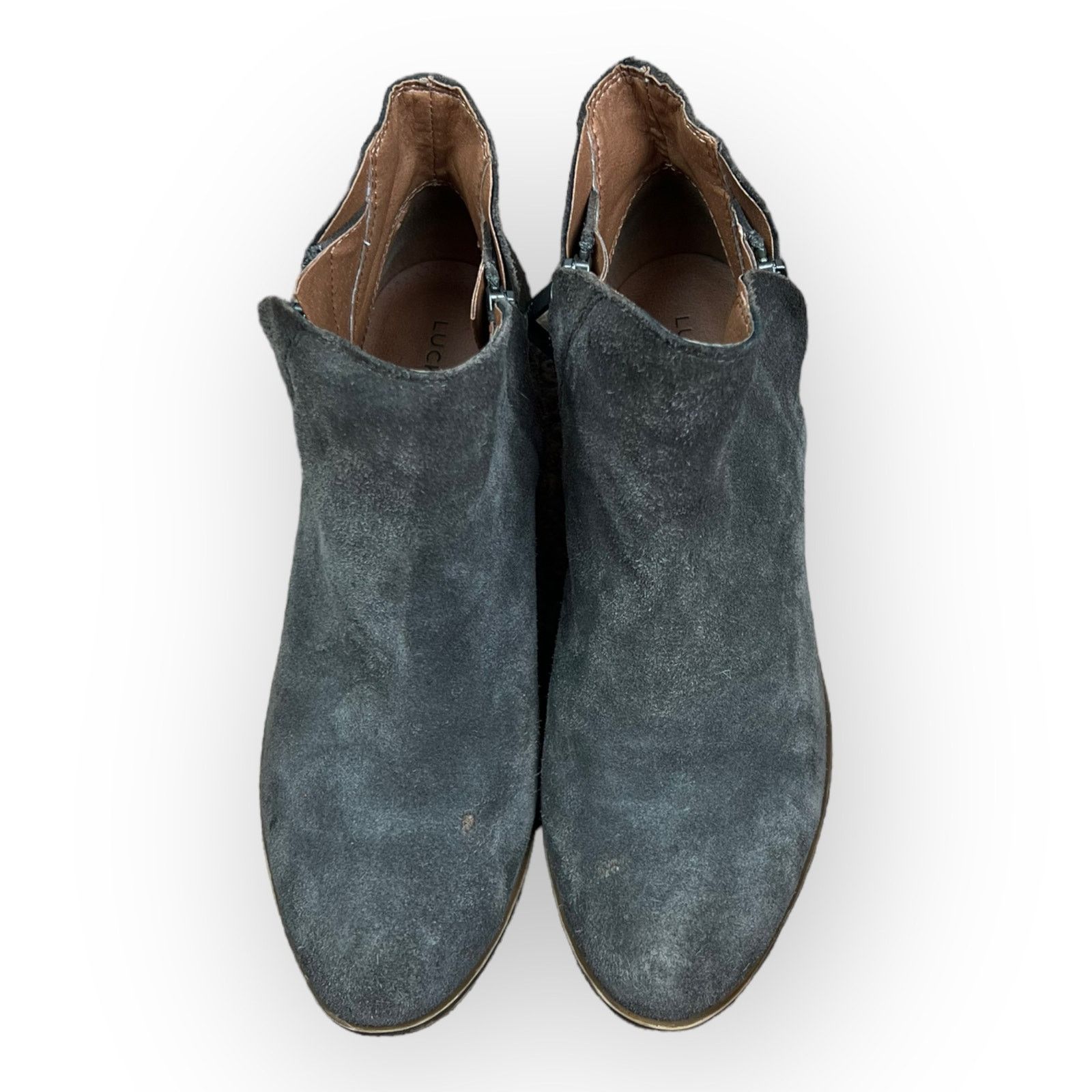 Lucky Brand Lucky Brand | Brenon Gray Suede Distressed Ankle Bootie Size US 9 / IT 39 - 4 Thumbnail