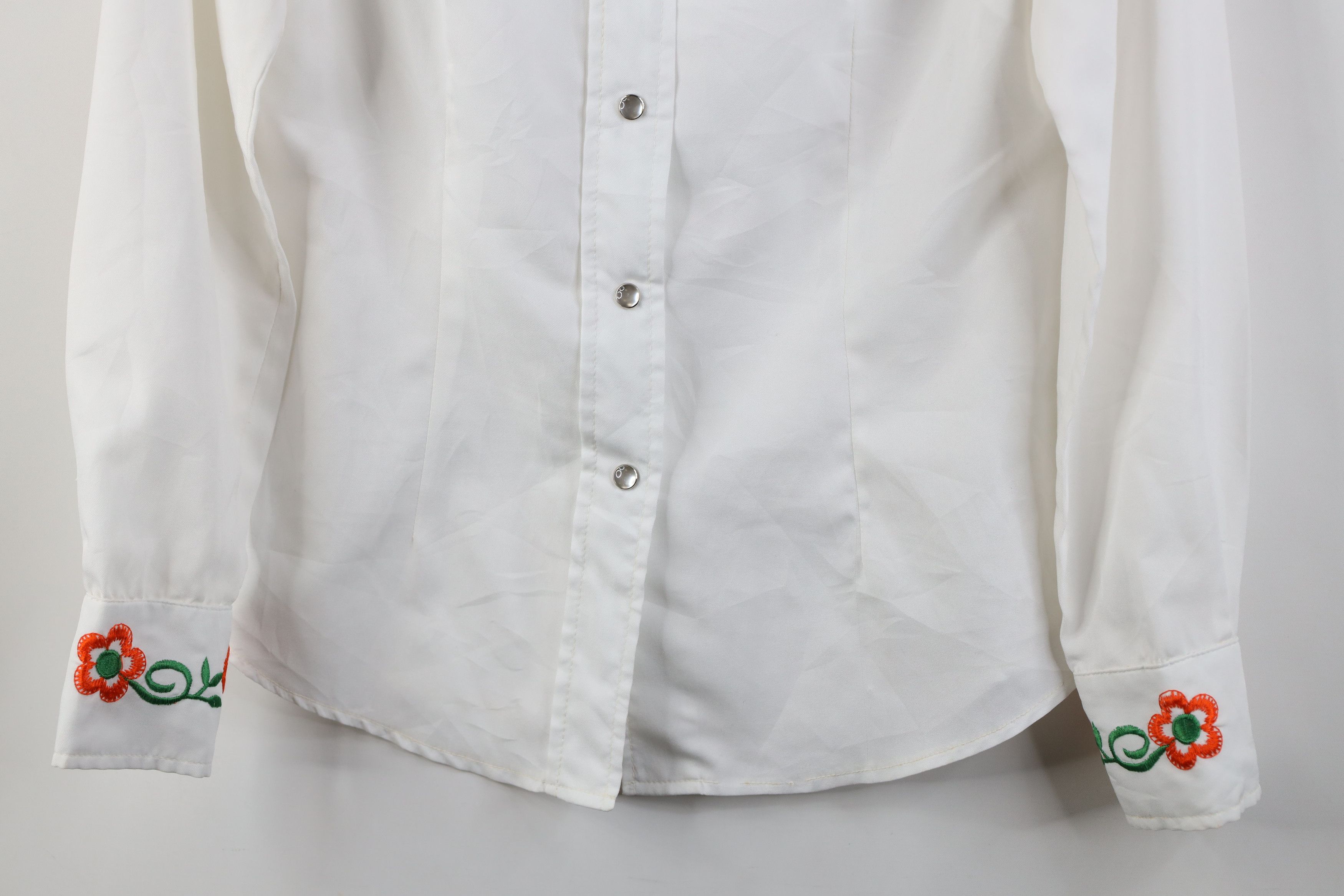Vintage Vintage 70s Rockabilly Flower Western Snap Button Shirt Size M / US 6-8 / IT 42-44 - 3 Thumbnail