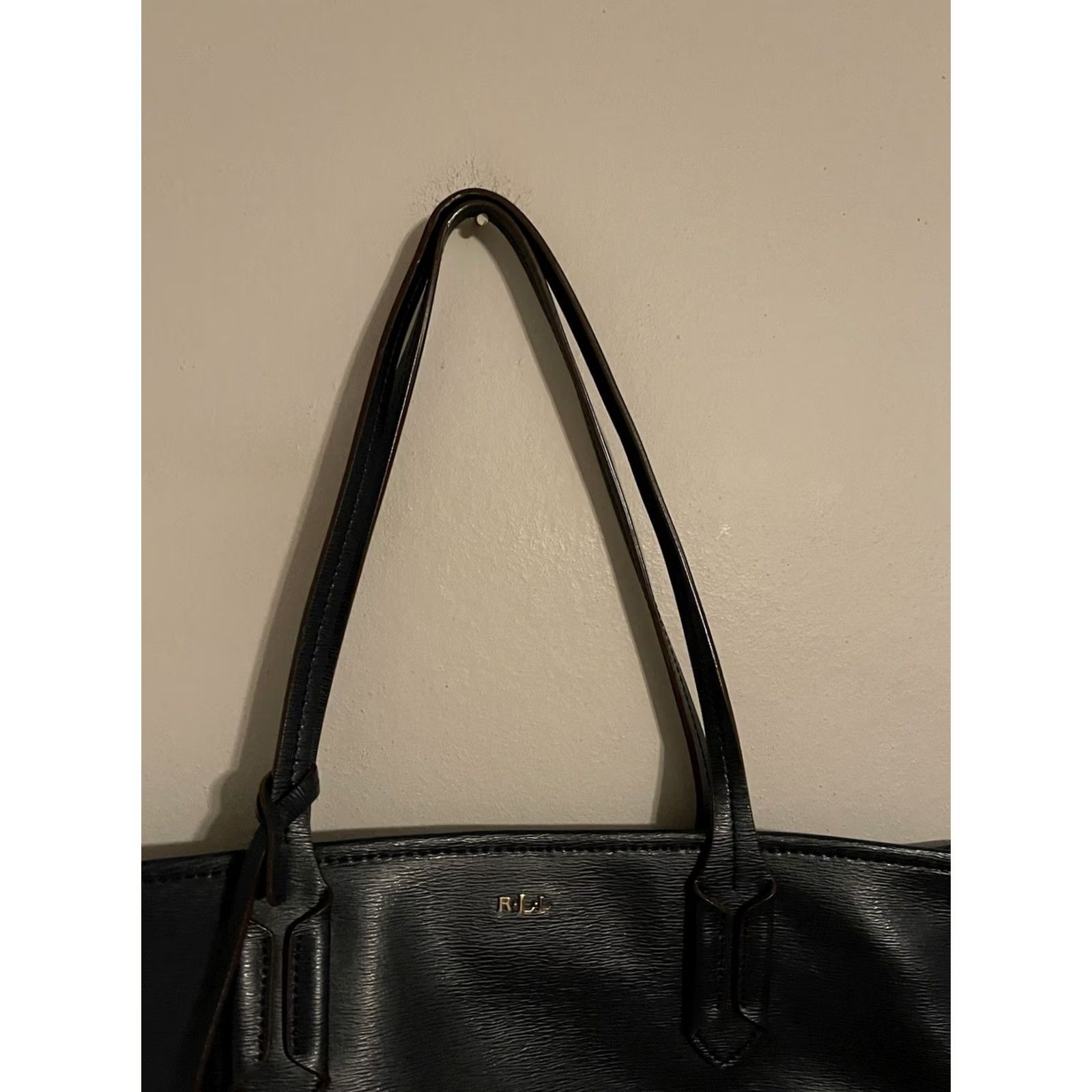 Ralph Lauren Lauren Ralph Lauren LRL Navy Blue Gold Accents Shoulder Bag Size ONE SIZE - 3 Thumbnail