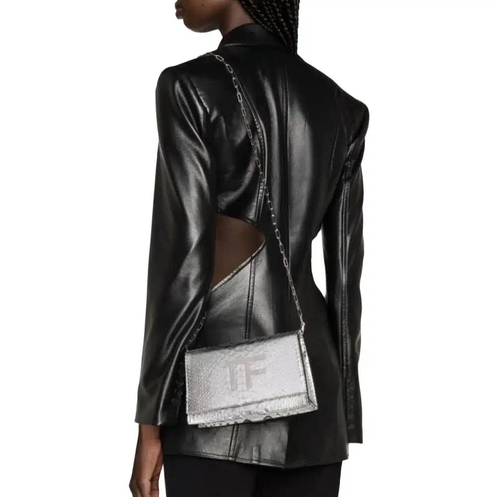 Tom Ford o1loc1c0526 L1619 Size: OS / TF Logo Disco Bag in Silver Size ONE SIZE - 3 Thumbnail