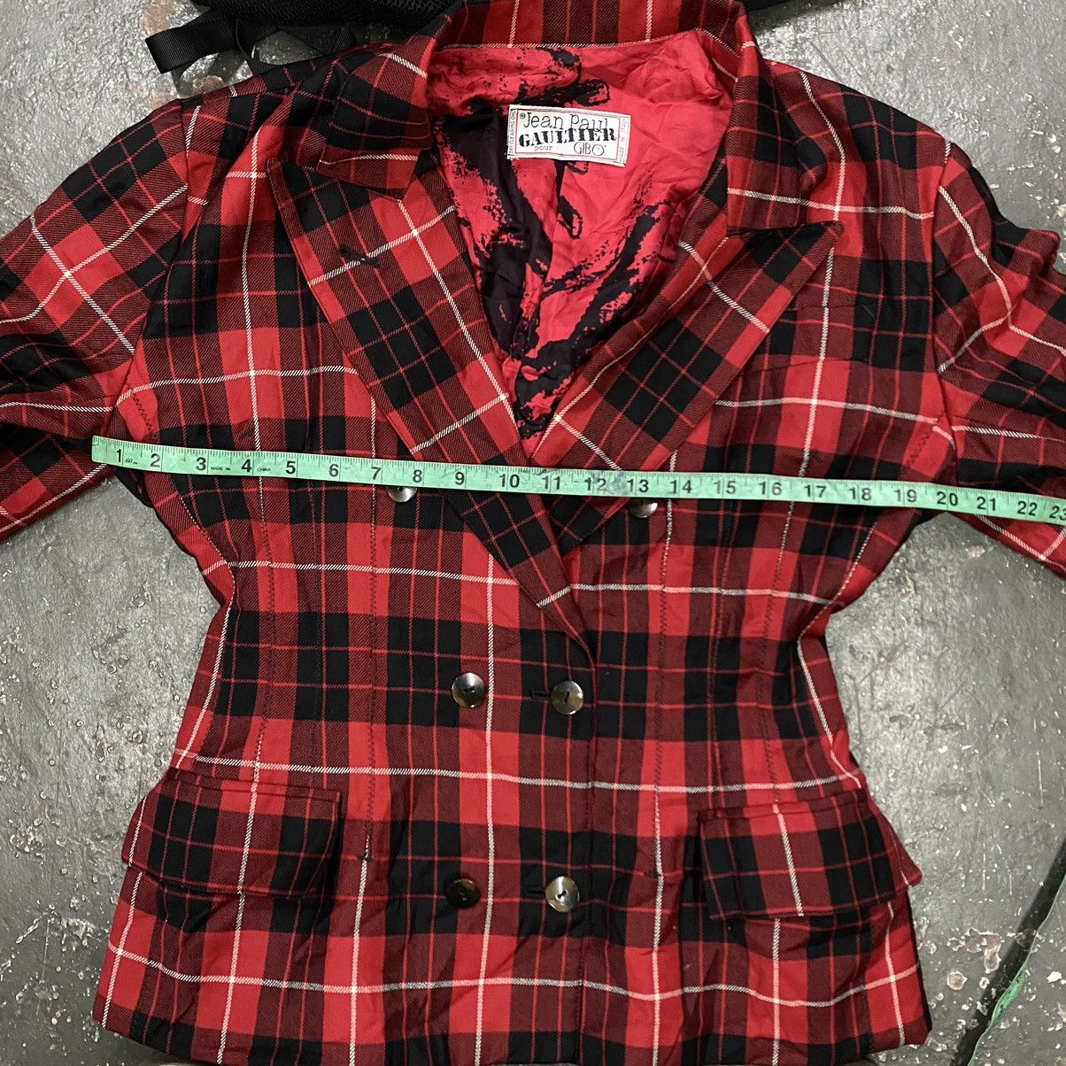 Jean Paul Gaultier Vintage Jean Paul Gaultier Red Tartan Hourglass Jacket Size 40S - 6 Thumbnail