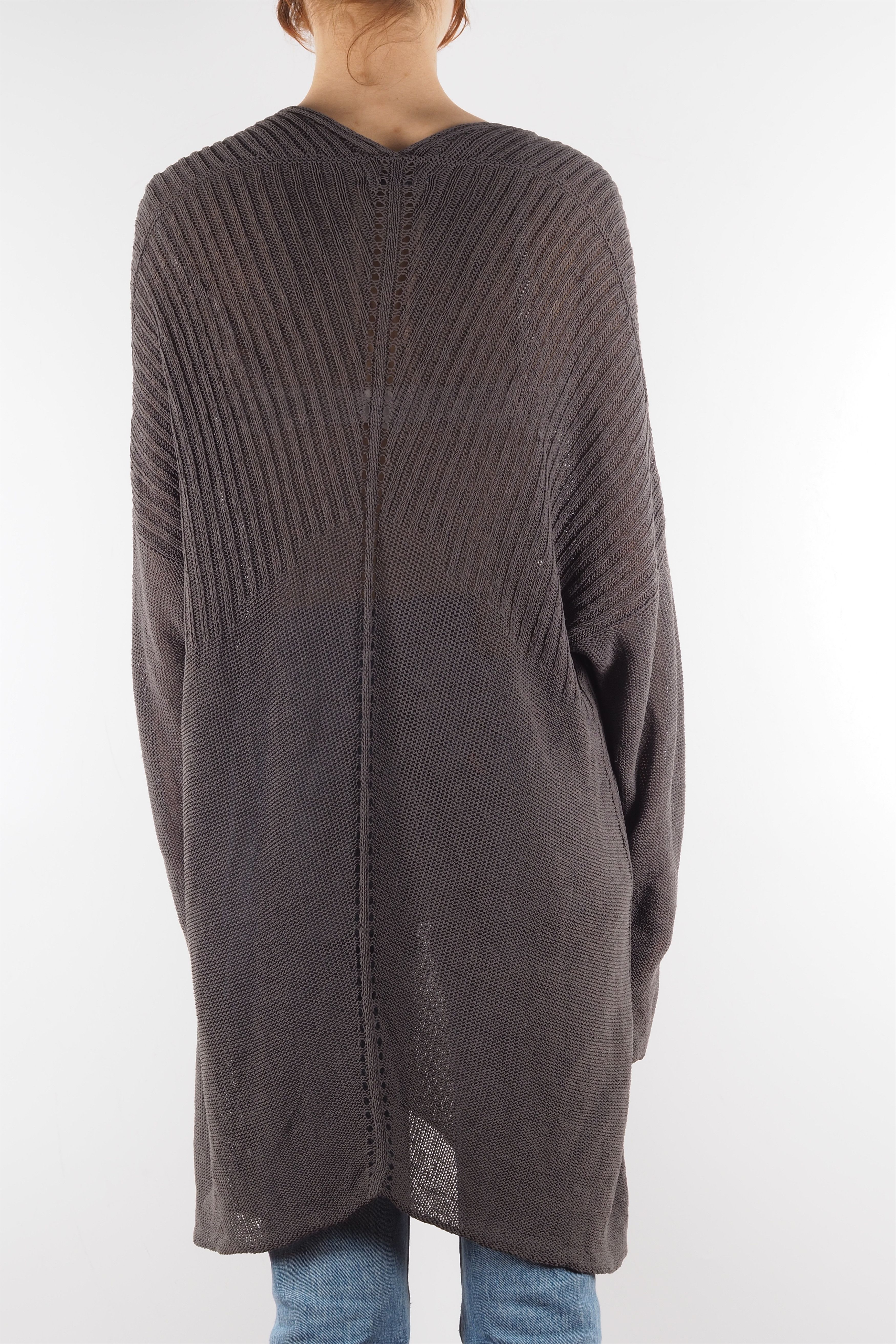 Sarah Pacini Vintage Dark Beige Long Cape Cardigan