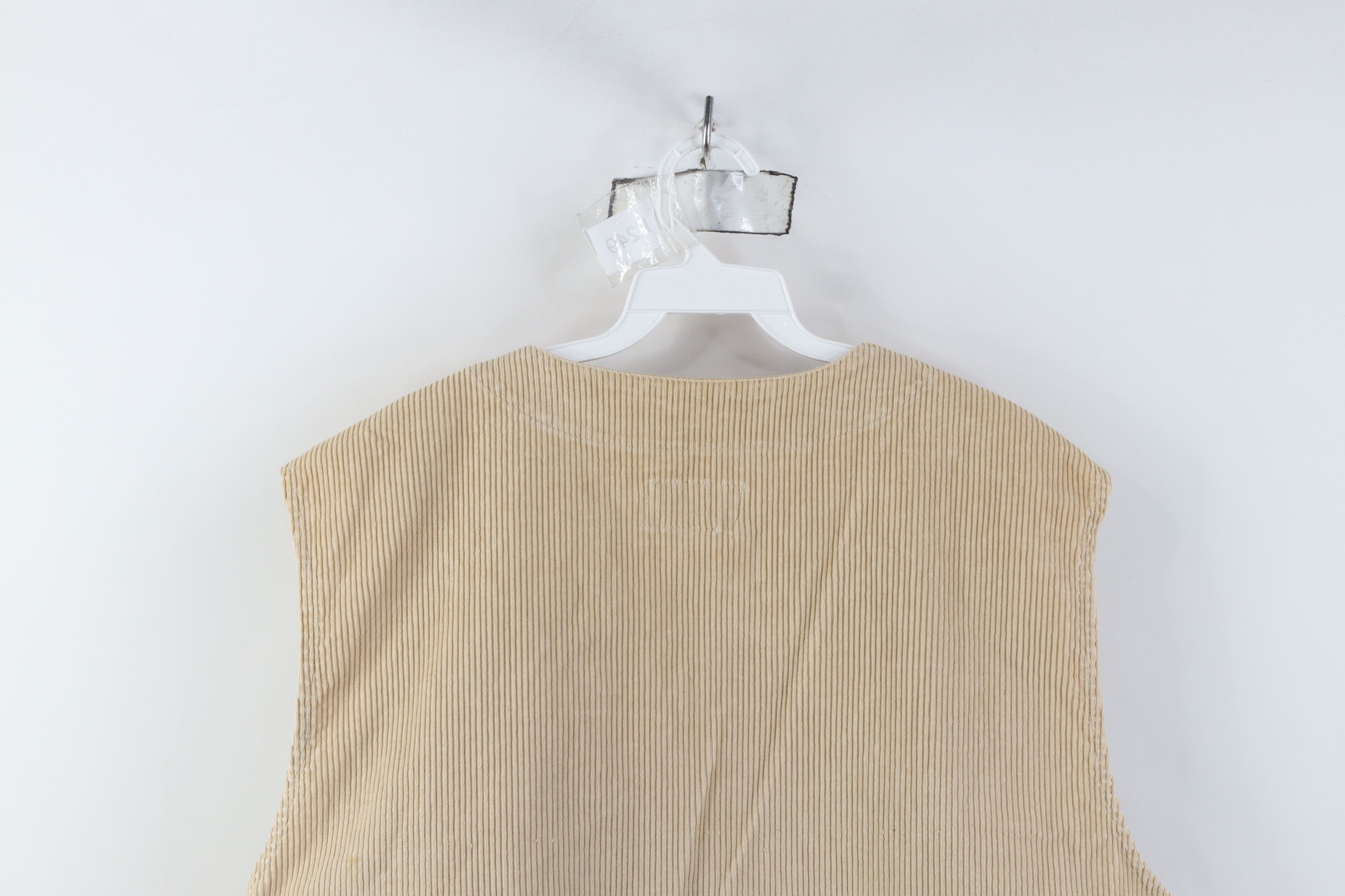 Vintage Vintage 90s Streewear Button Vest Jacket Beige Cotton Size US XL / EU 56 / 4 - 12 Thumbnail
