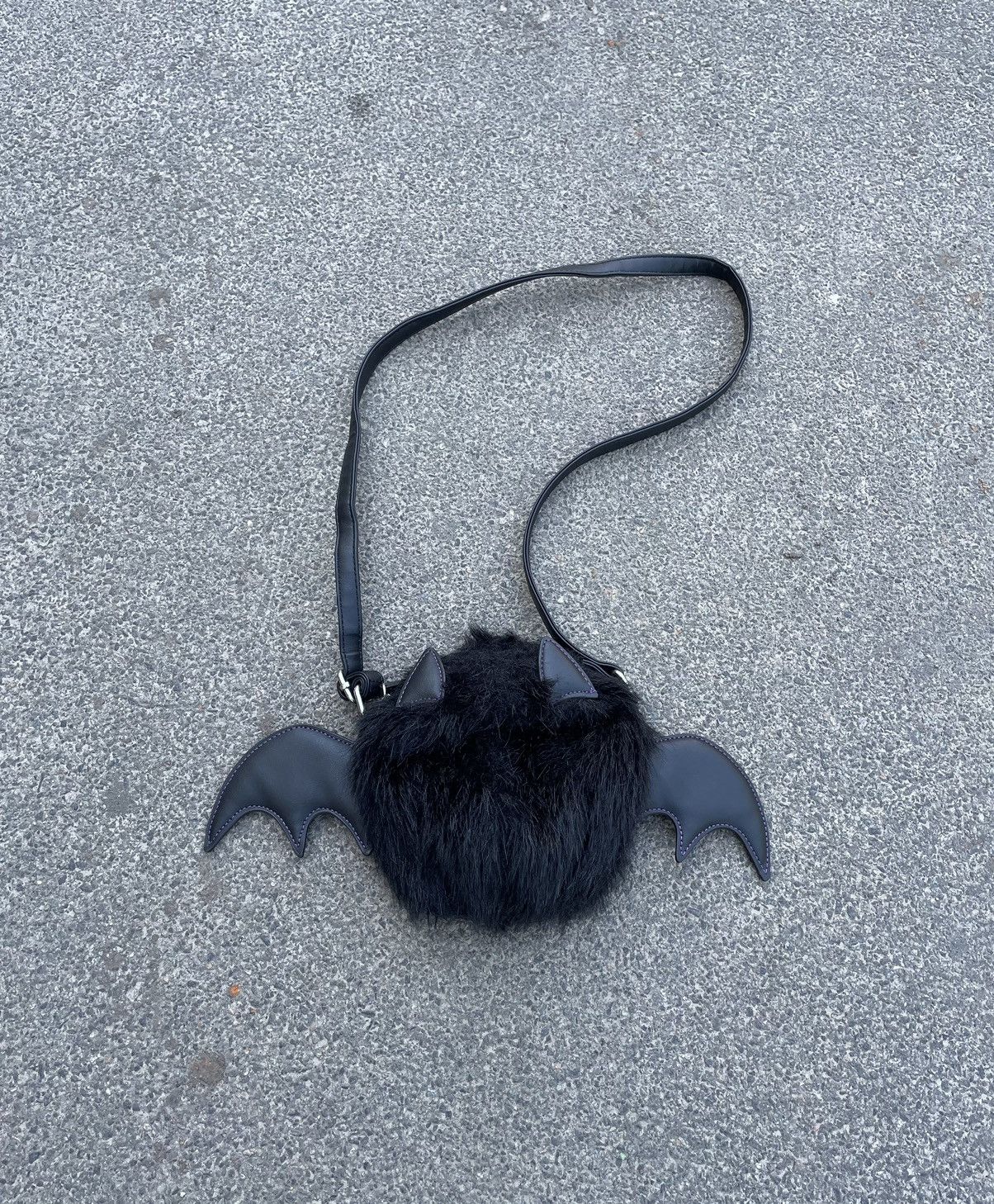 Crazy Y2K Faux Bat Fur Crossbody Mini Bag