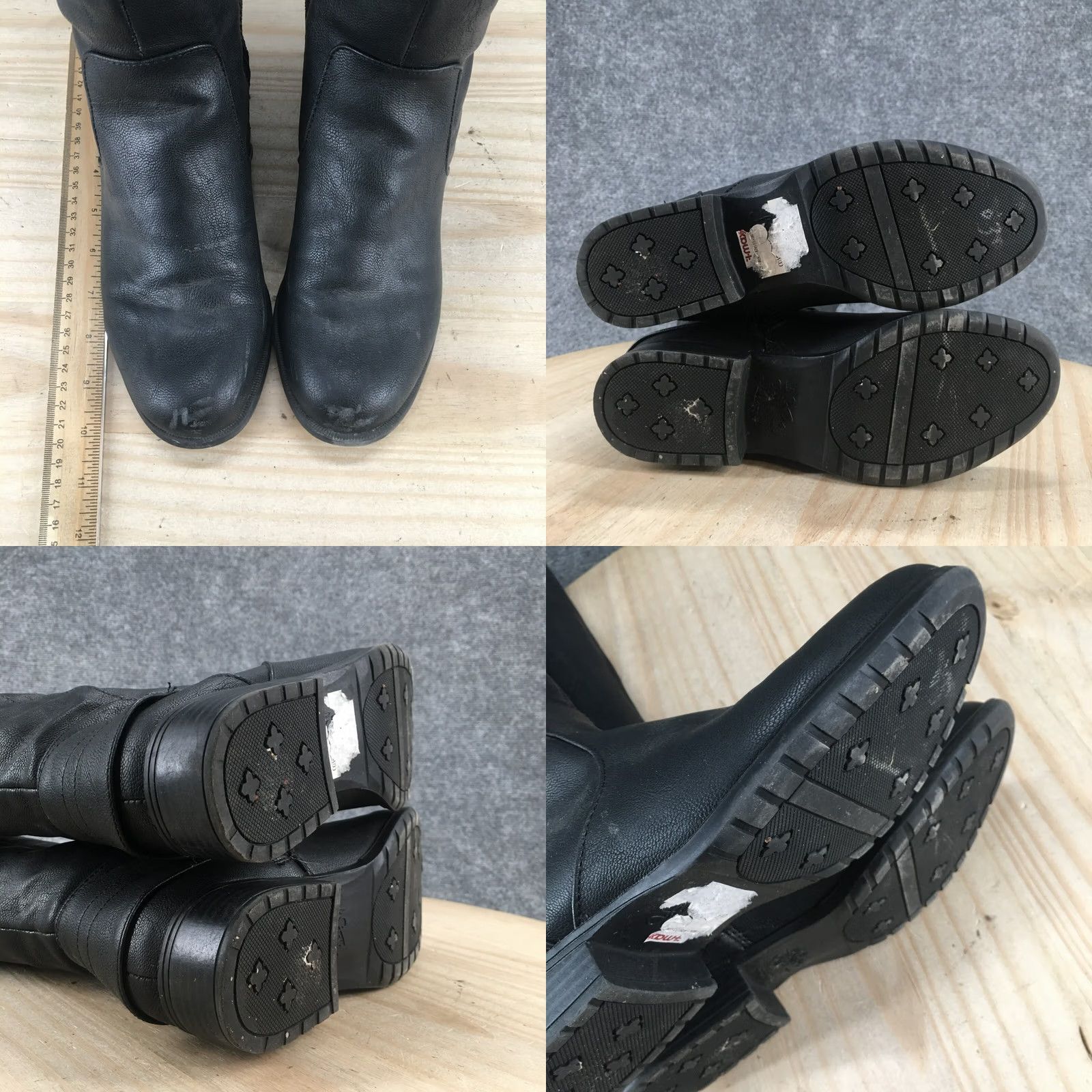 Vintage LifeStride Boots Womens 8 M Xyloid Tall Riding Black Faux Leather Side Zip Cuban - Luxury Fashion Size US 8 / IT 38 - 8 Thumbnail
