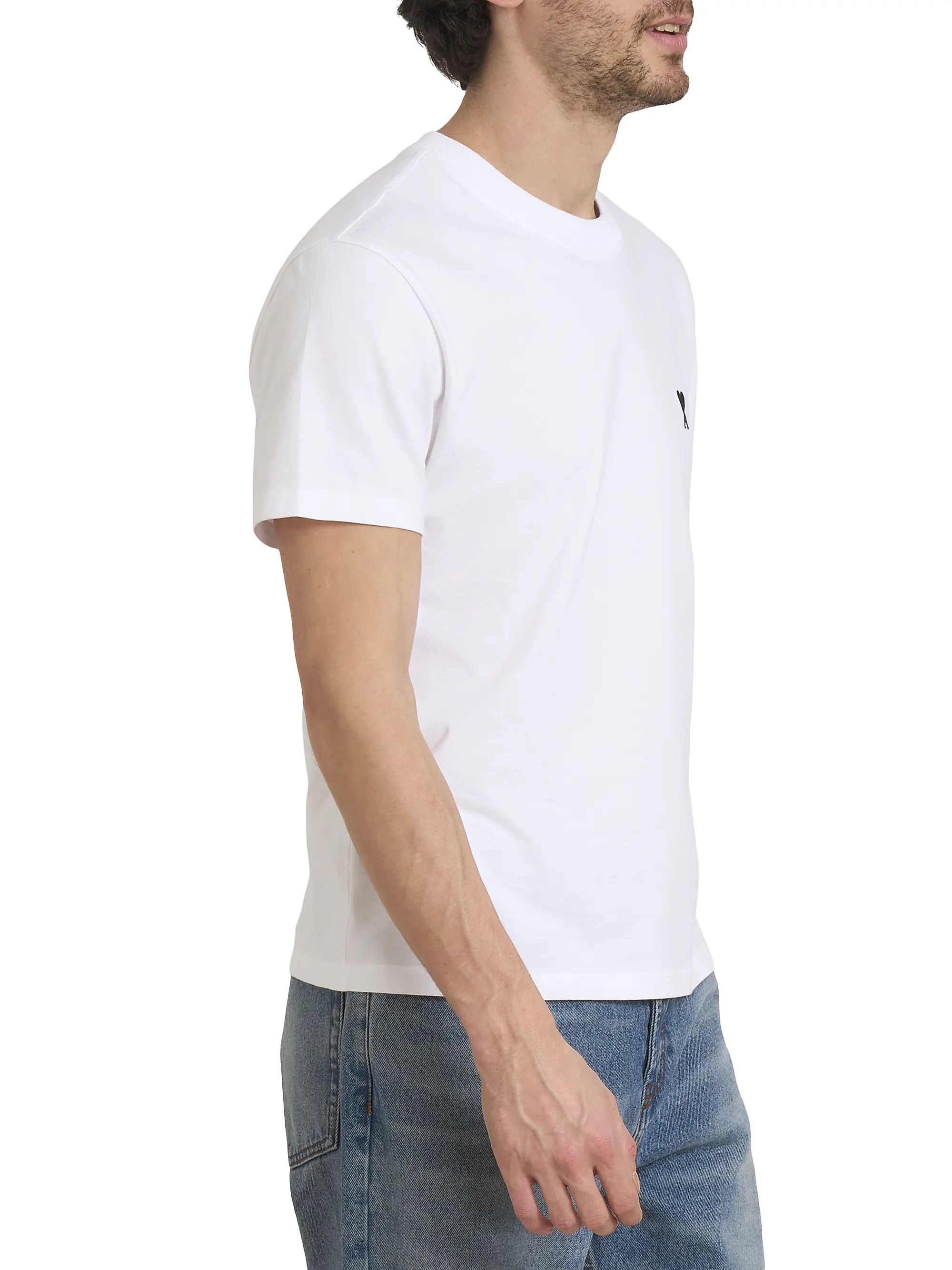 AMI os11x0226 Contrasted Ami de Coeur Cotton T-Shirt in White Size US S / EU 44-46 / 1 - 6 Thumbnail
