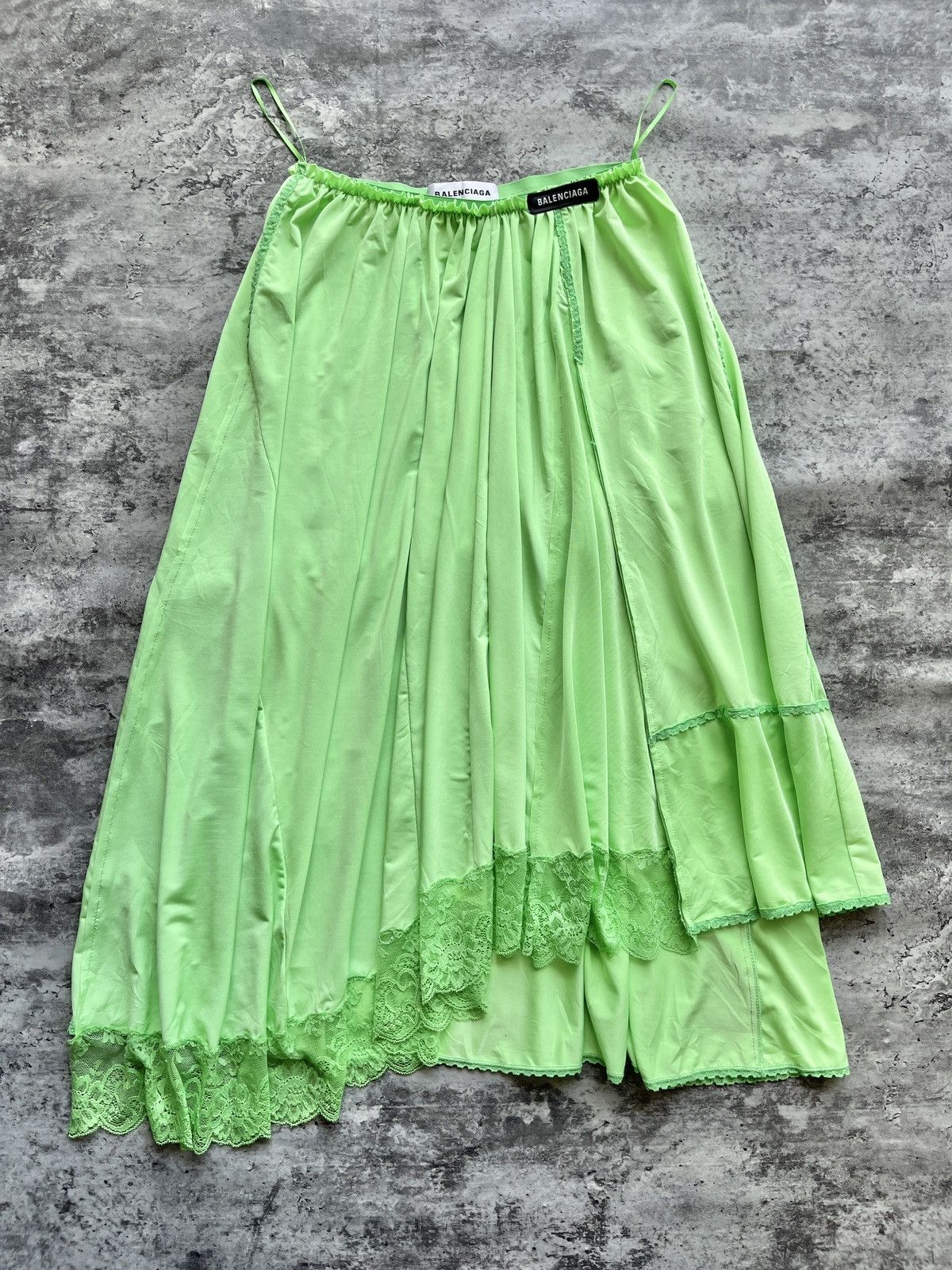 Balenciaga Lace Panel Asymmetric Skirt