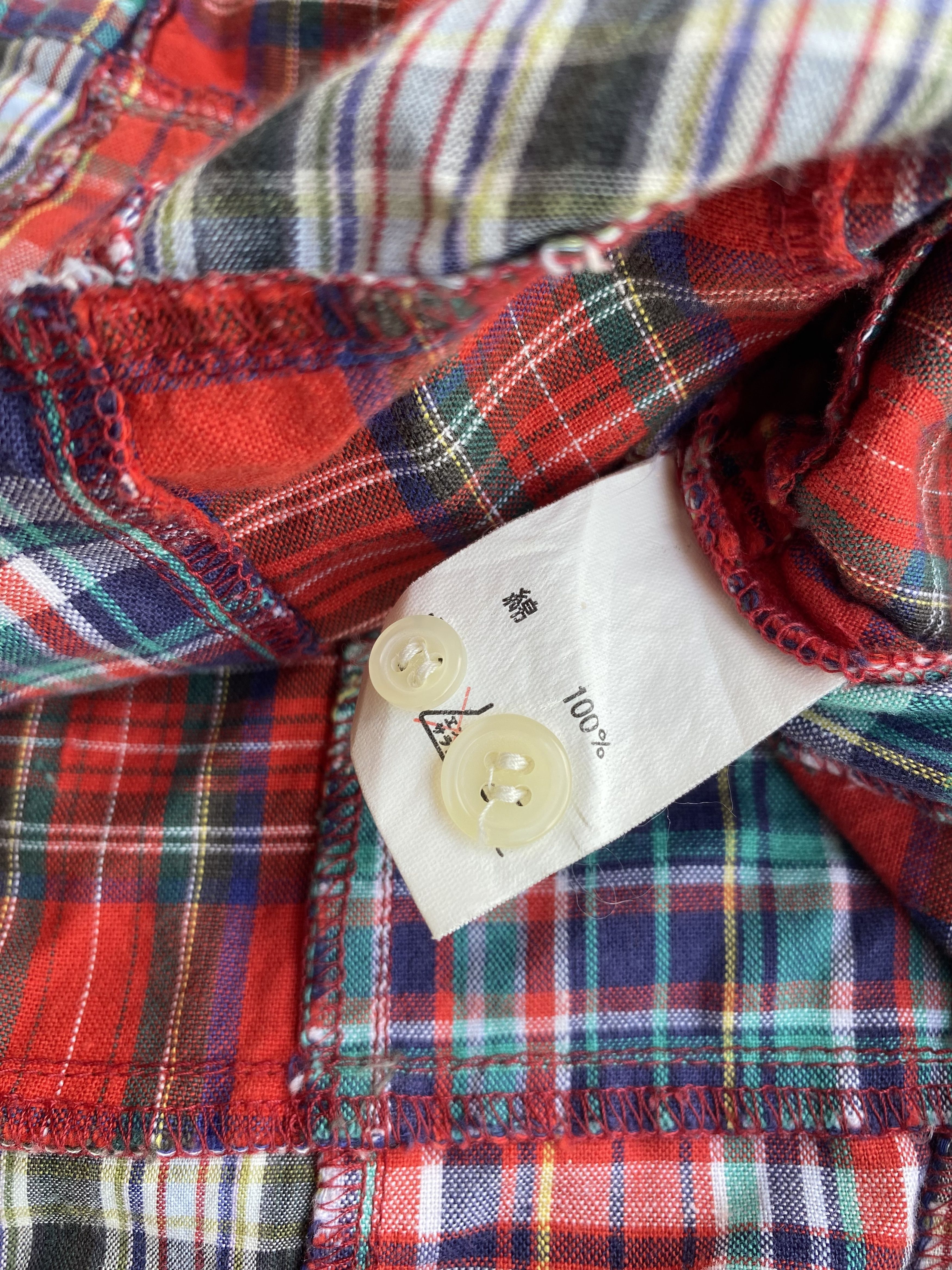 Japanese Brand × Vintage Double Needle patchwork button shirt Size US M / EU 48-50 / 2 - 5 Thumbnail