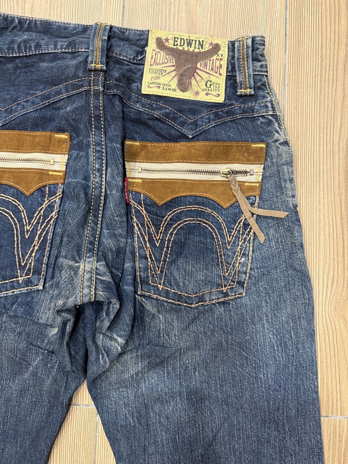 If Six Was Nine Edwin Exclusive Vintage Cowboy Suede Pocket Size US 29 - 9 Thumbnail