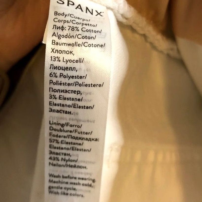 Spanx Spanx Womens Pants White Pull On High Rise Wide Cropped Raw Hems Stretch Medium Size 32" / US 10 / IT 46 - 5 Thumbnail