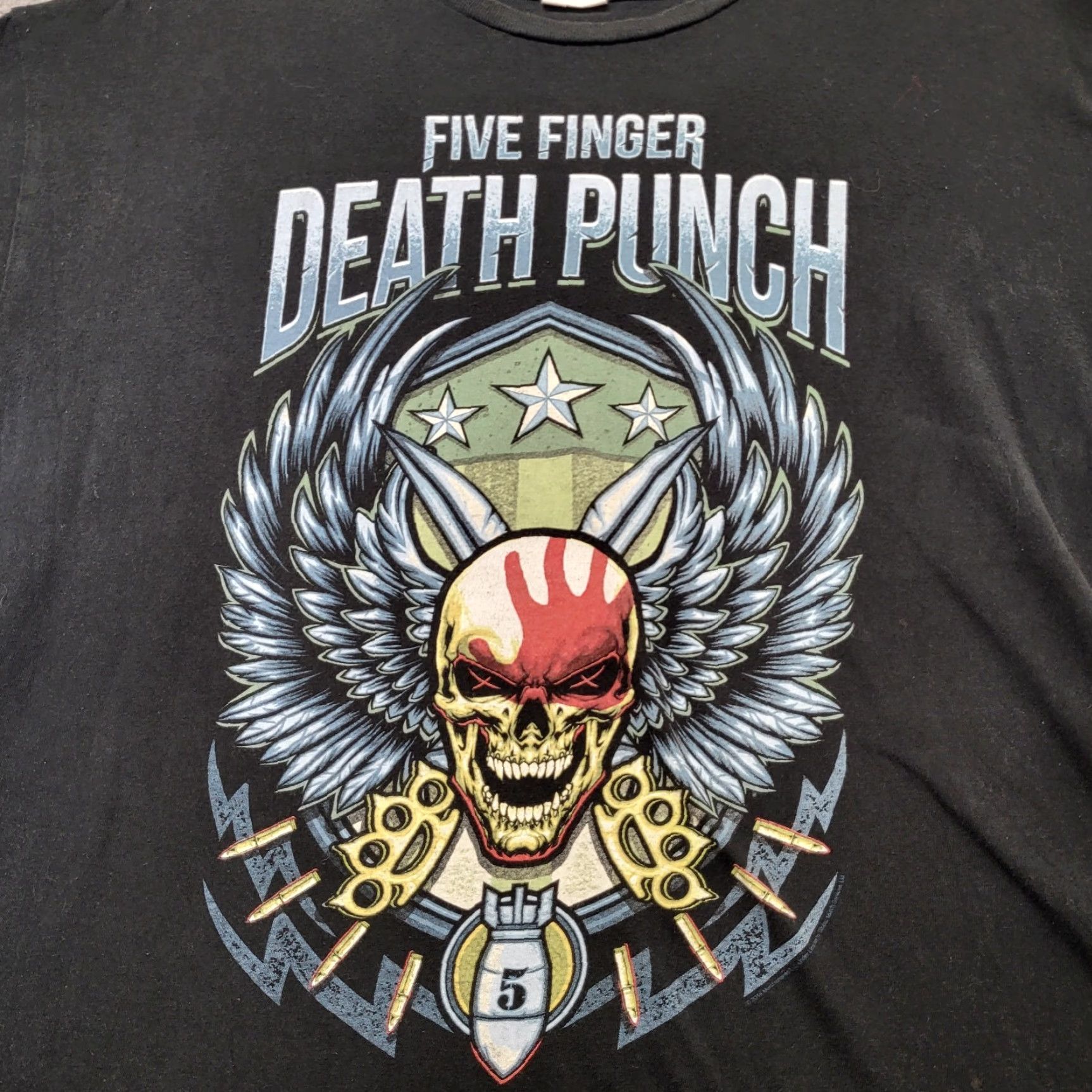 Vintage Five Finger Death Punch Tour Tshirt Mens Size XL 2018 Concert Black Winged Skull Size US XL / EU 56 / 4 - 2 Thumbnail
