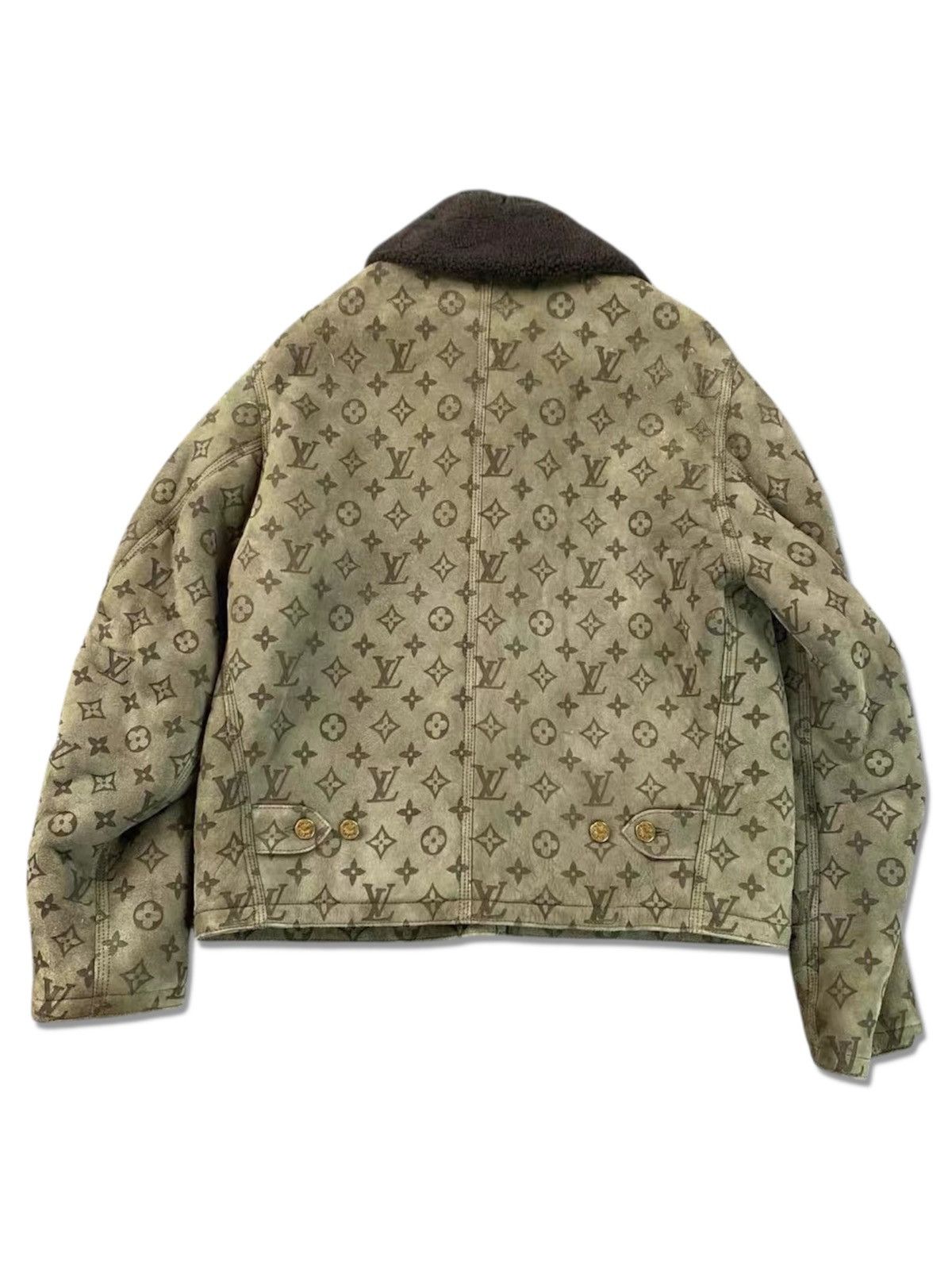 Louis Vuitton Louis Vuitton 46 Olive Green Monogram Shearling Jacket Size US S / EU 44-46 / 1 - 2 Thumbnail