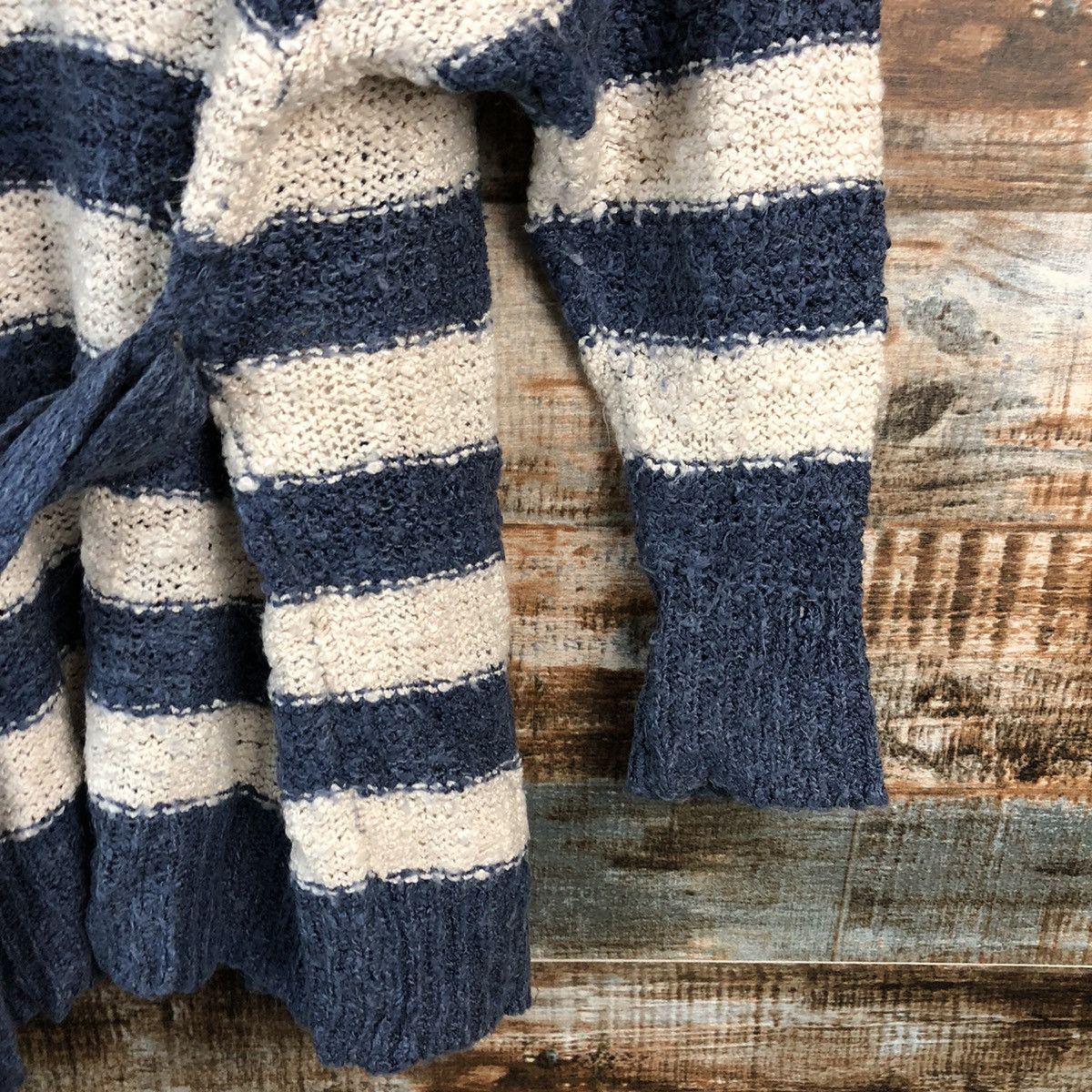 Japanese Brand × OVER THE STRiPES Lung Grind Stripe Blue like cobain Knitwear #A2491 Size M / US 6-8 / IT 42-44 - 16 Thumbnail