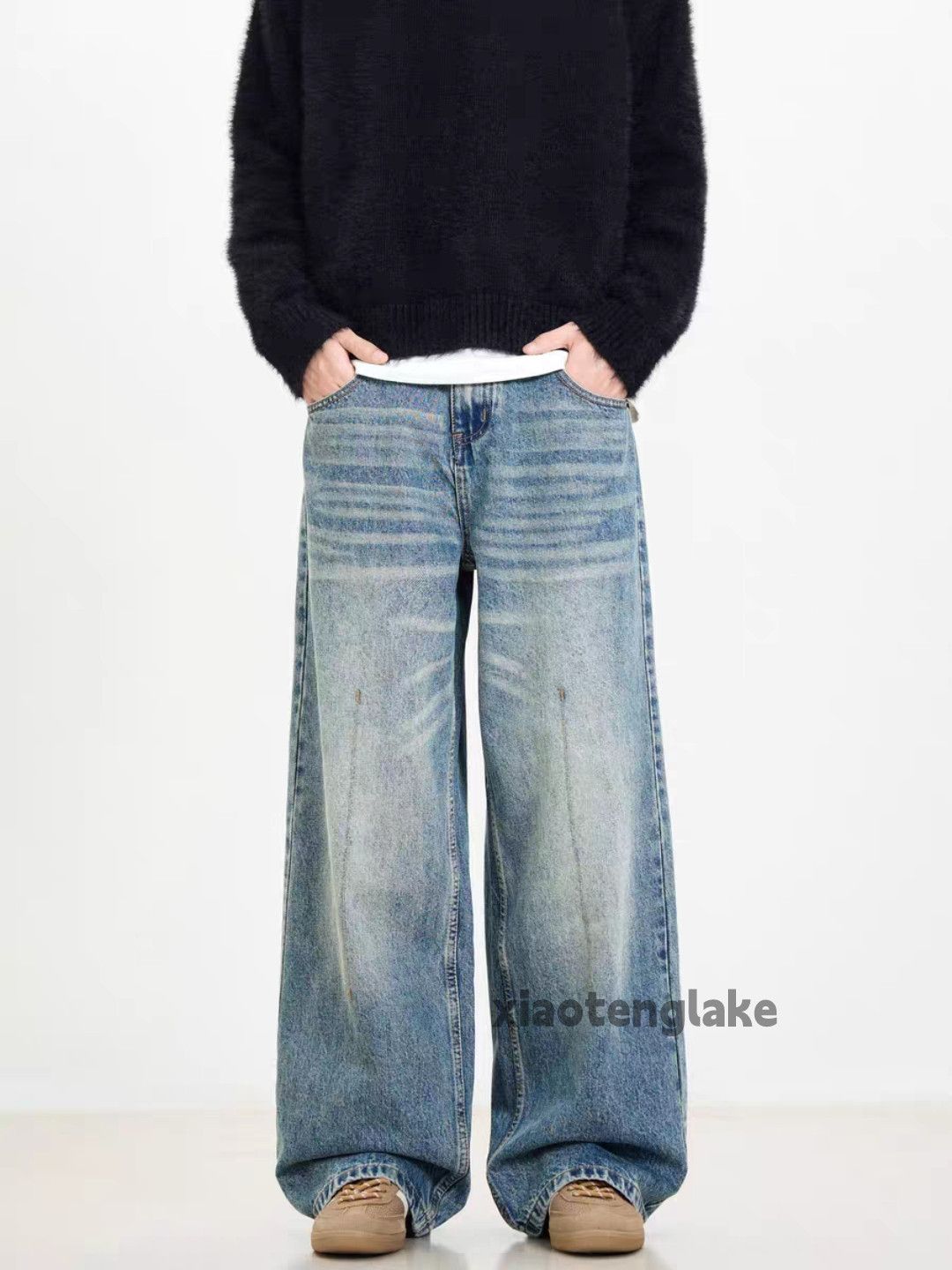 Jean × Vintage washed faded cleanfit loose baggy skate hiphop jeans Size US 30 / EU 46 - 5 Thumbnail