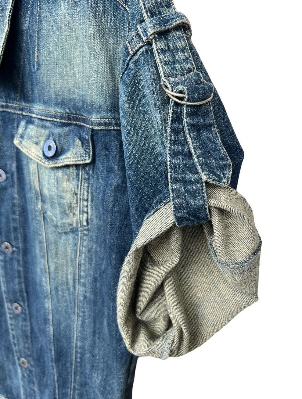 Diesel × Japanese Brand Diesel Denim Jeans Jacket Leather Patches Denim Jacket Size S / US 4 / IT 40 - 8 Thumbnail