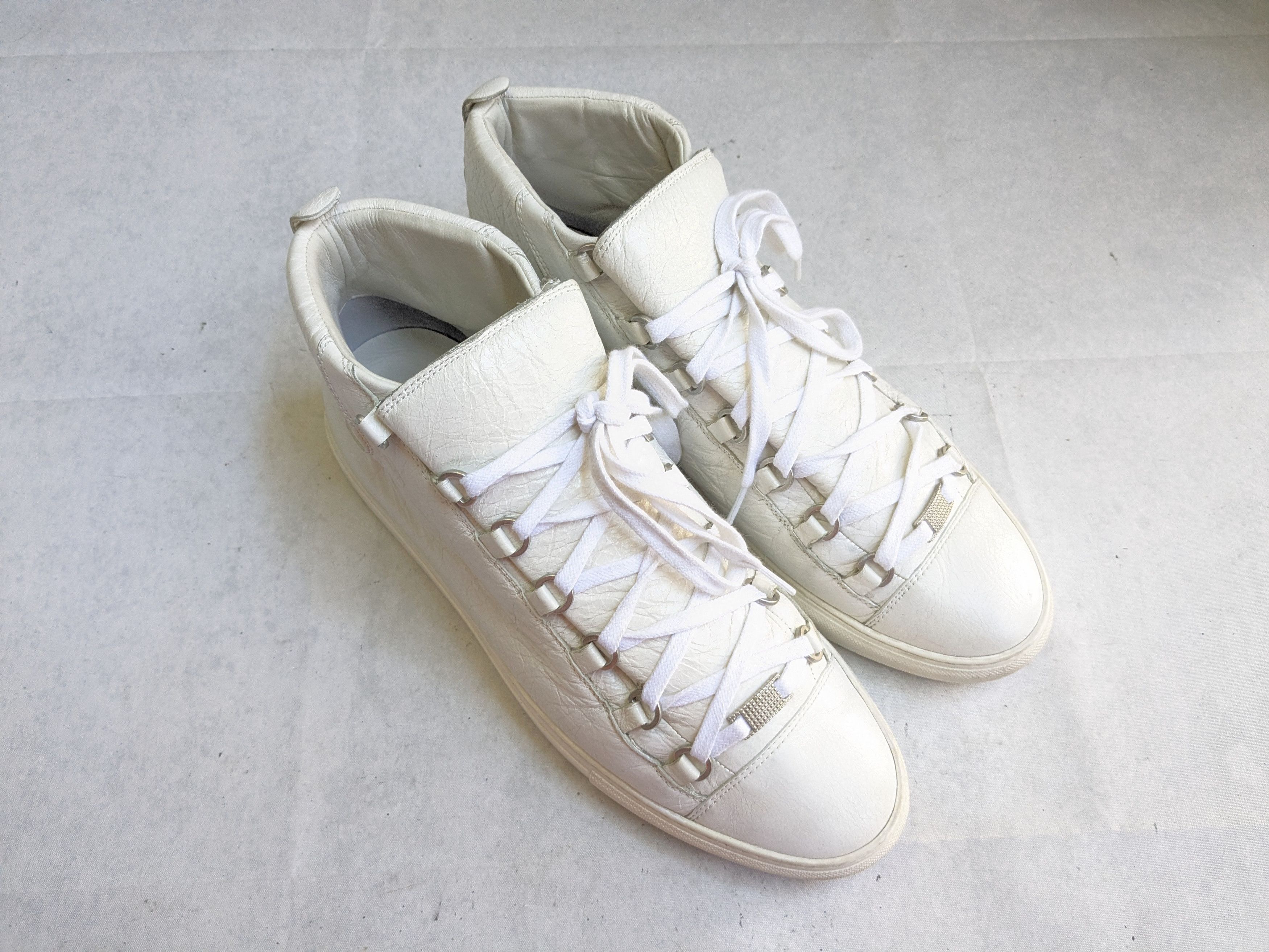 Balenciaga Balenciaga Arena Sneakers White 12 High Tops Leather Size US 12 / EU 45 - 4 Thumbnail